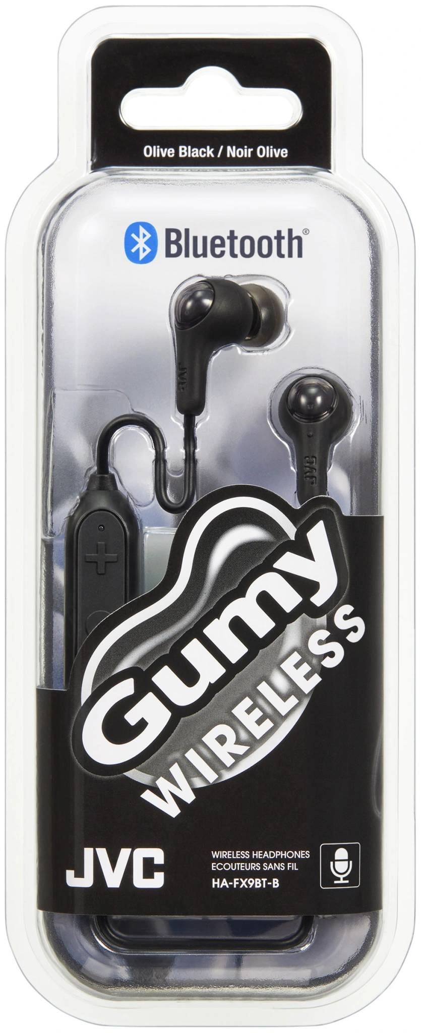 JVC trådløse in-ear høretelefoner med fjernbetjening og mikrofon. Sort