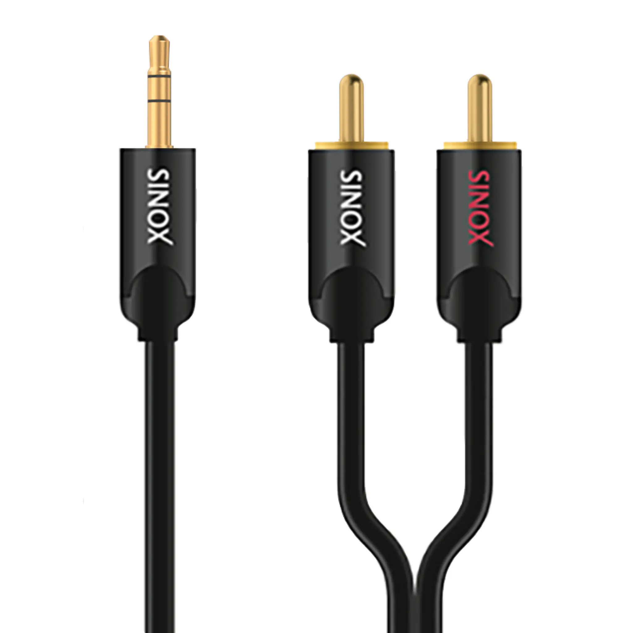 Sinox SHD mini jack til phono kabel. 0,75m. Sort