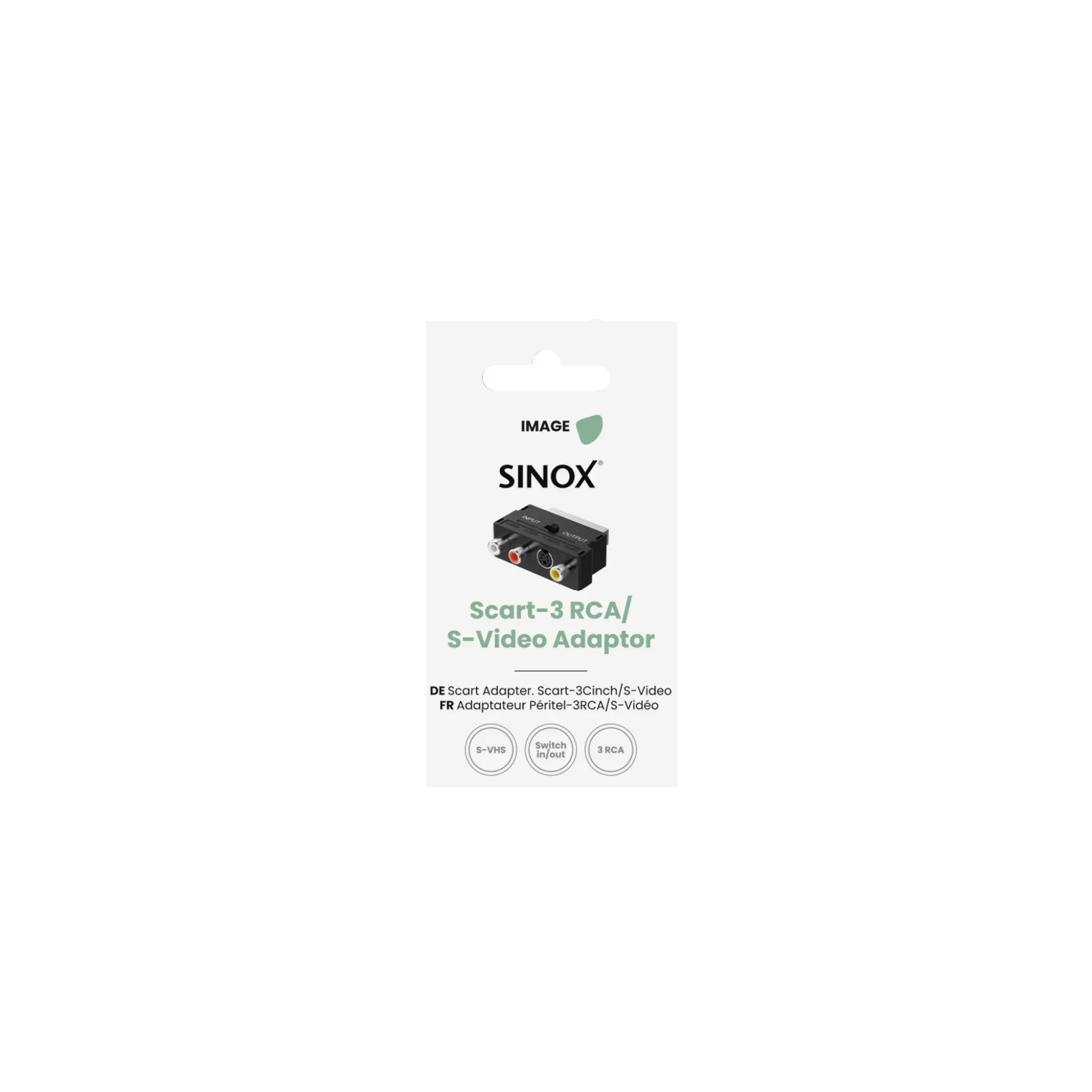 Sinox Scart adapter med switch. Sort