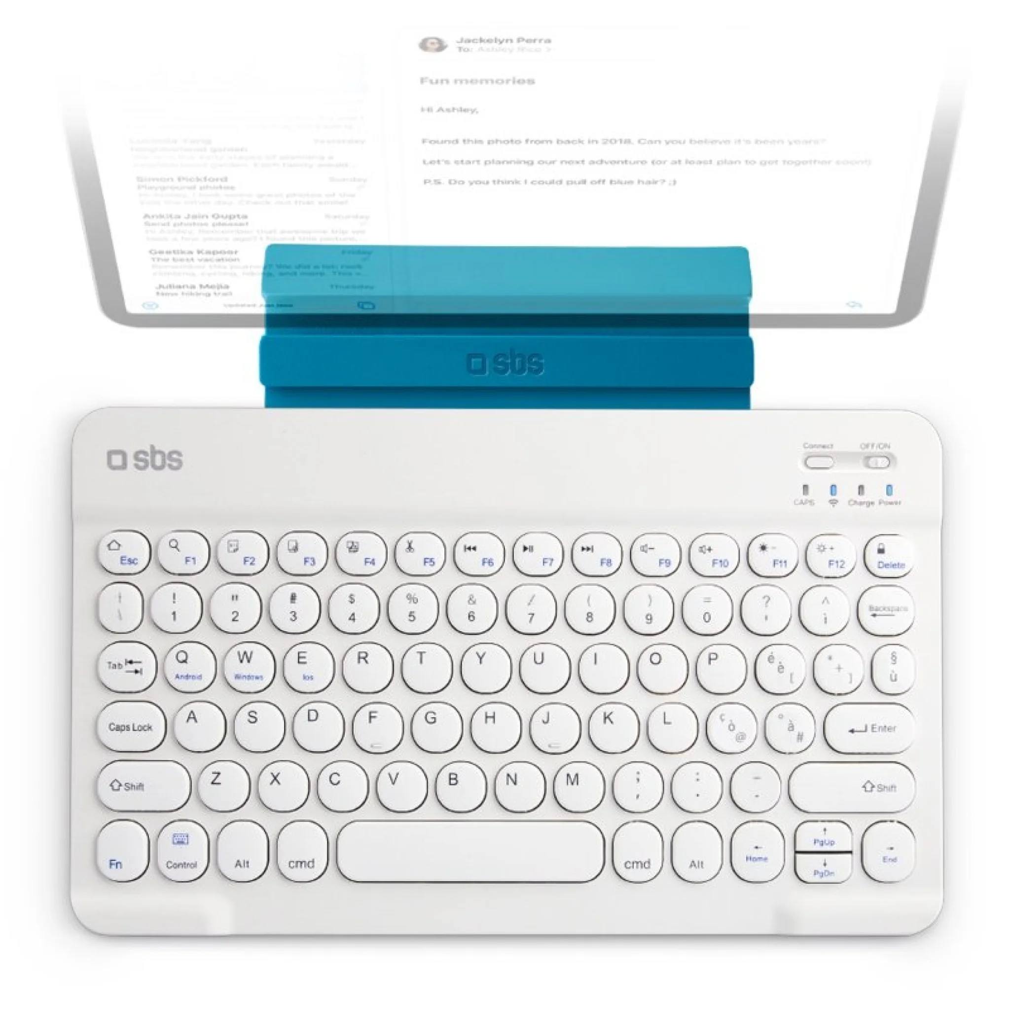 SBS Universal Nordic trådløst tastatur med standerfunktion