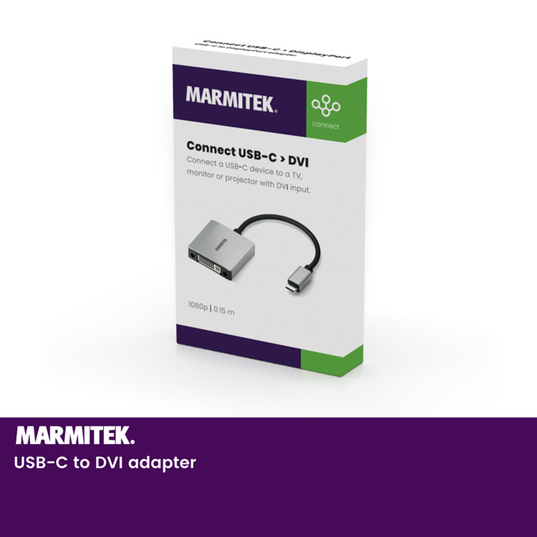 Marmitek USB-C to DVI adapter. 0,15m