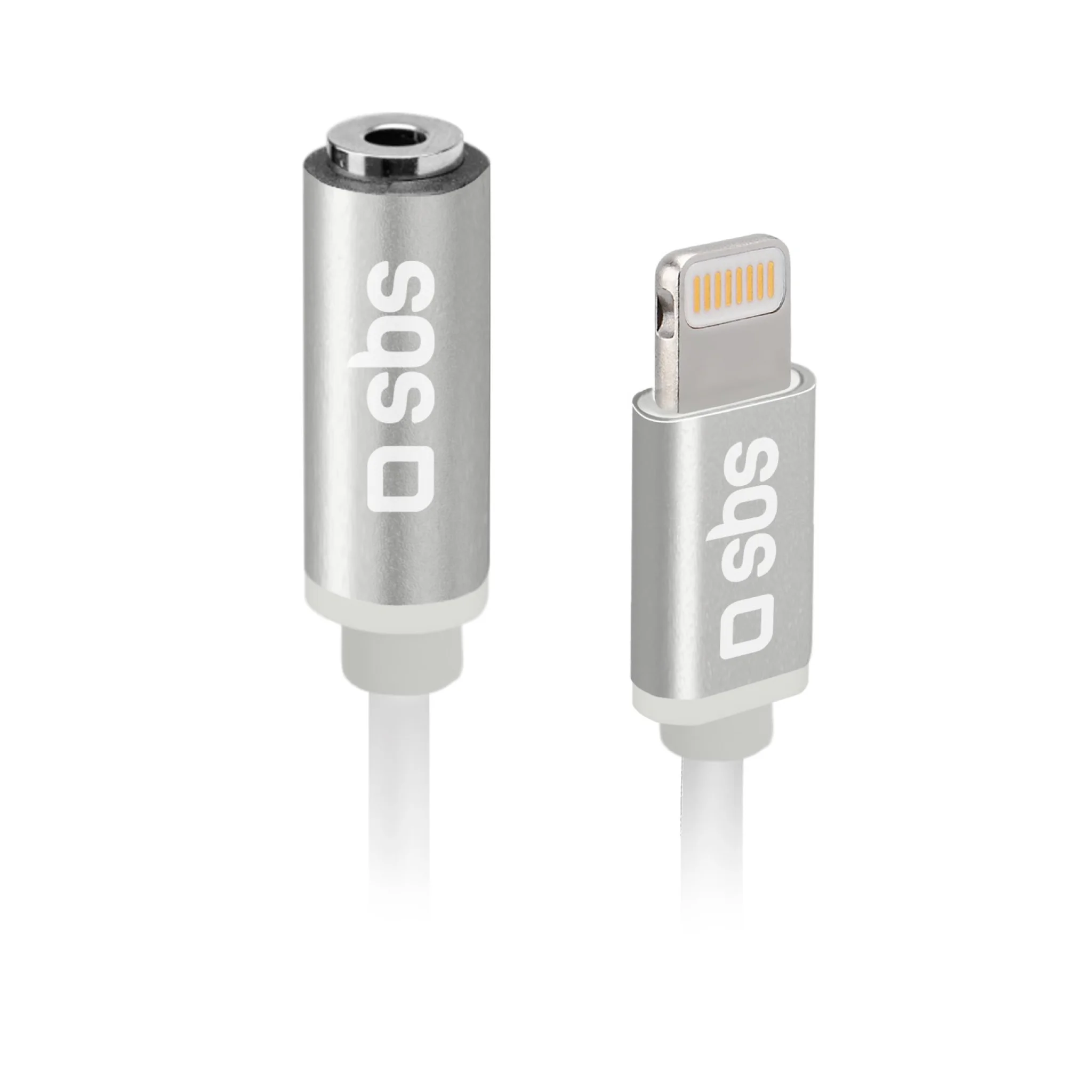 SBS Lightning til mini jack MFI adapter. Hvid