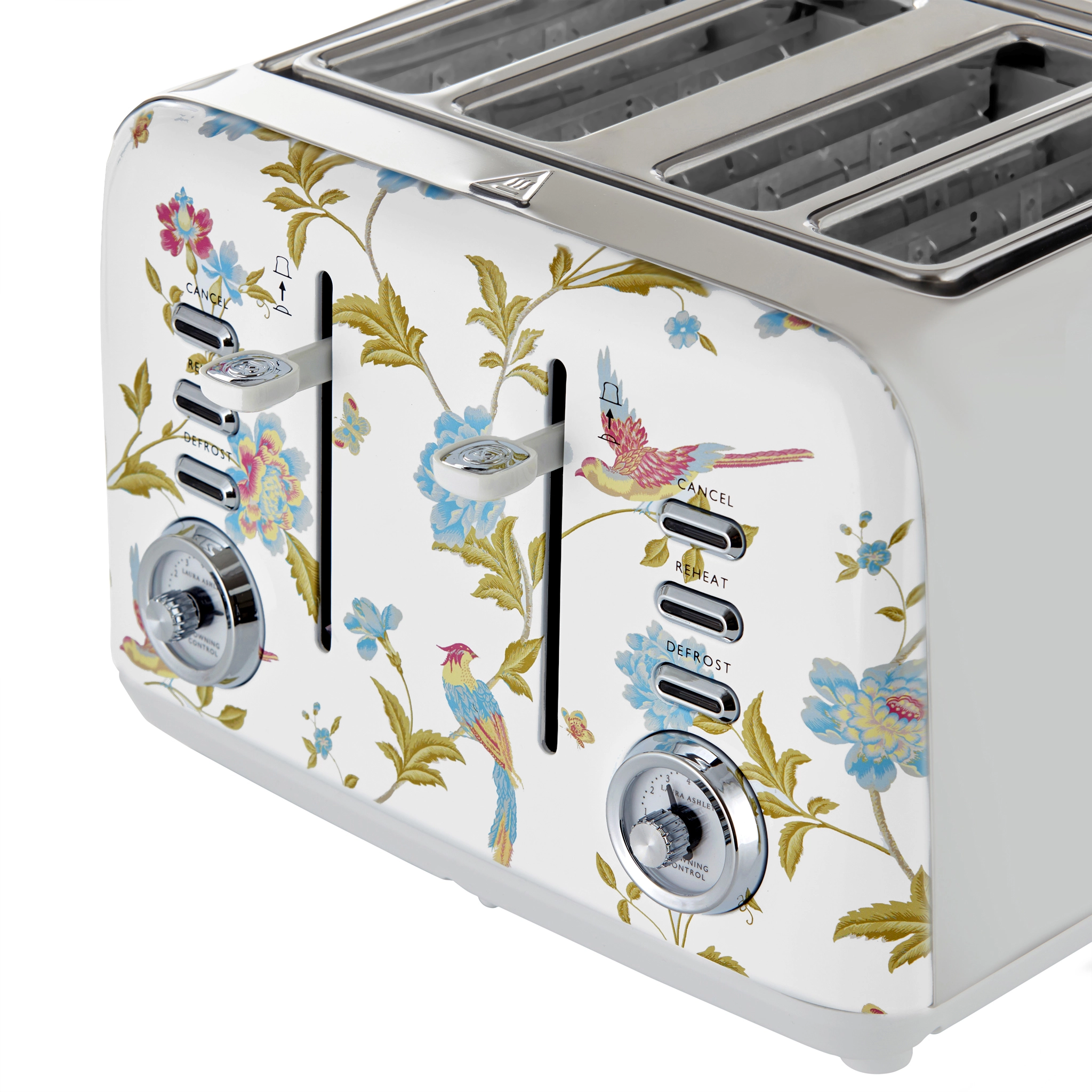 VQ Laura Ashley Slice Toaster. Hvid/sølv