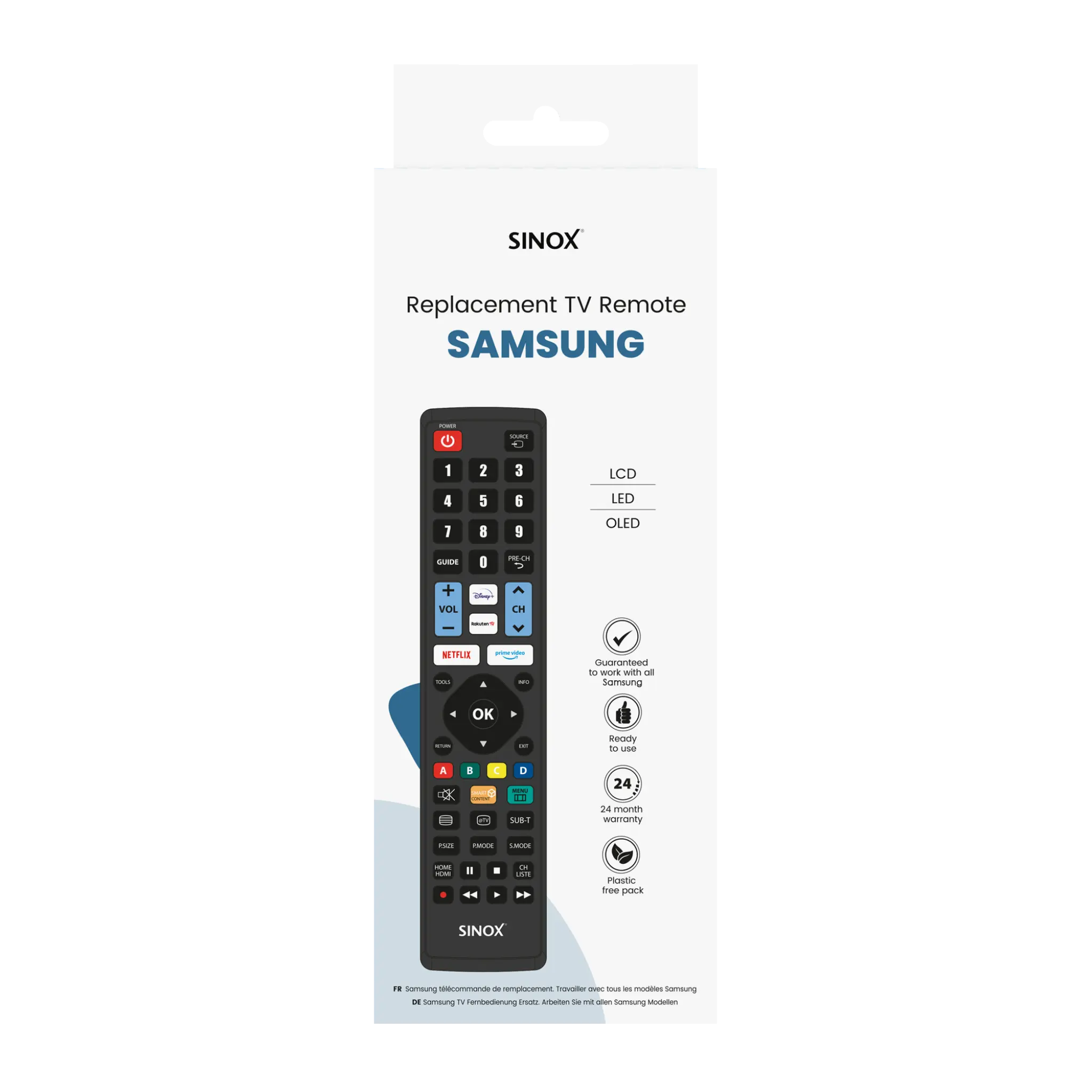 Sinox fjernbetjening til Samsung