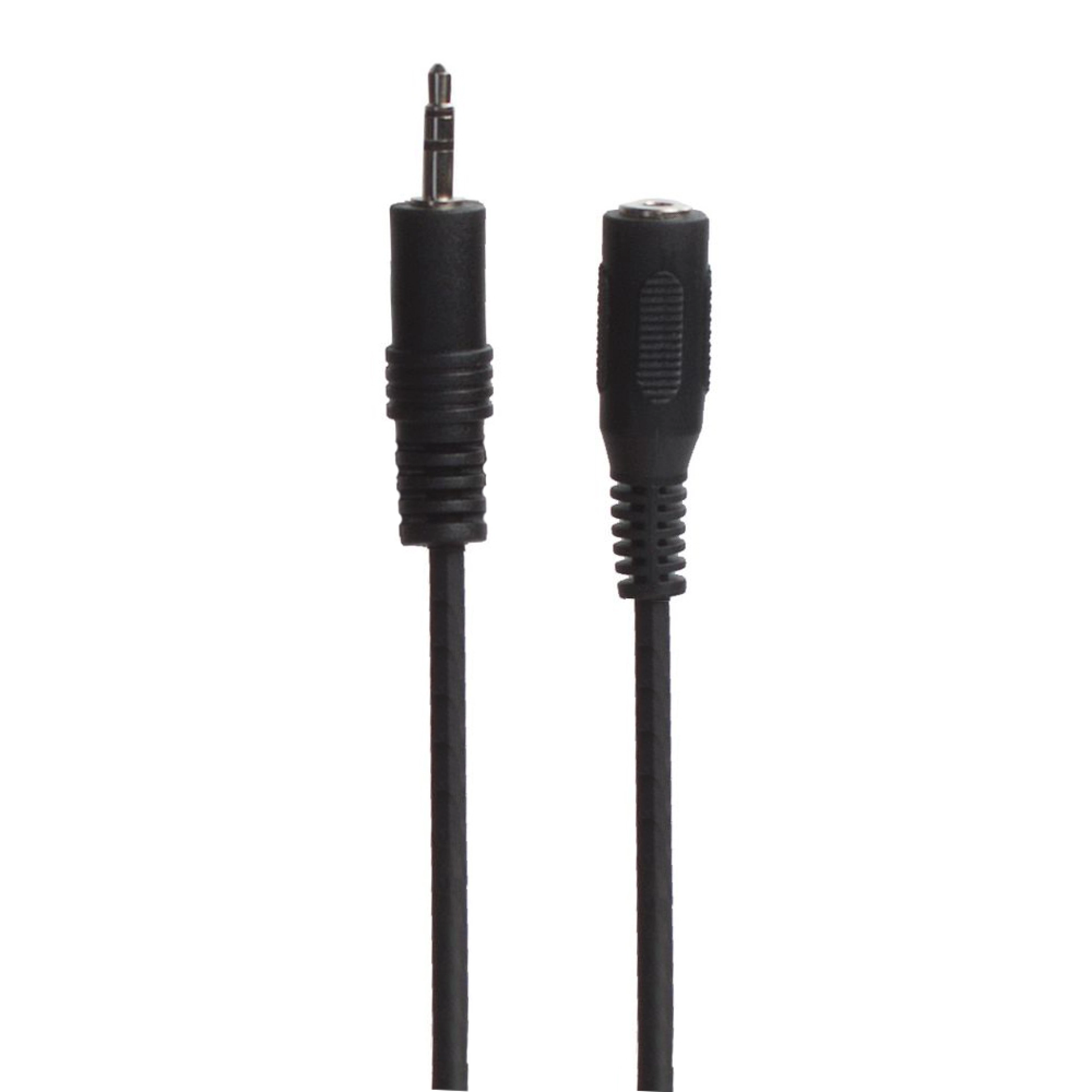 Connectech 3,5 mm minijack-forlængerkabel. 2.5m. Sort