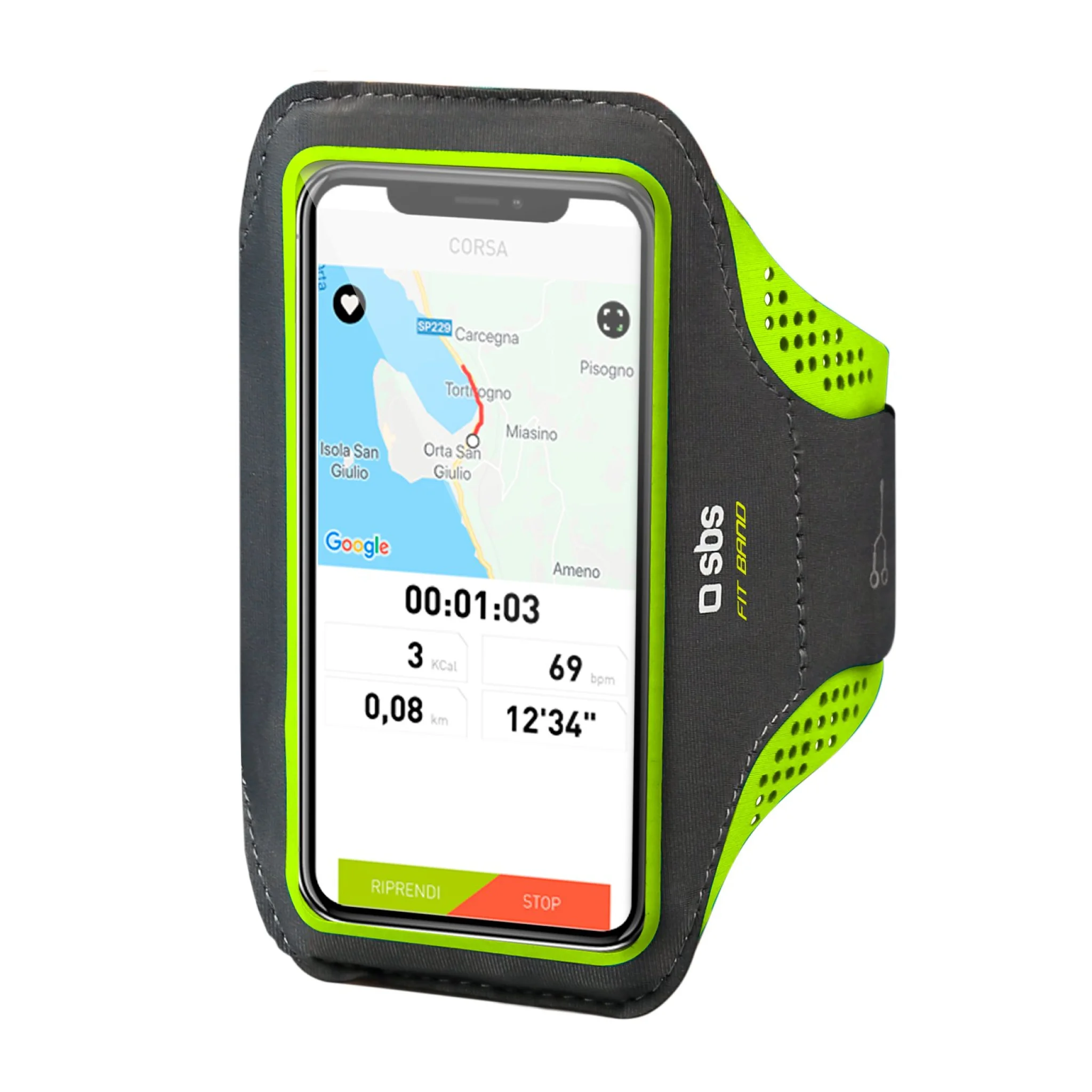 SBS XXL mobilholder til armen til sport. Sort/grøn