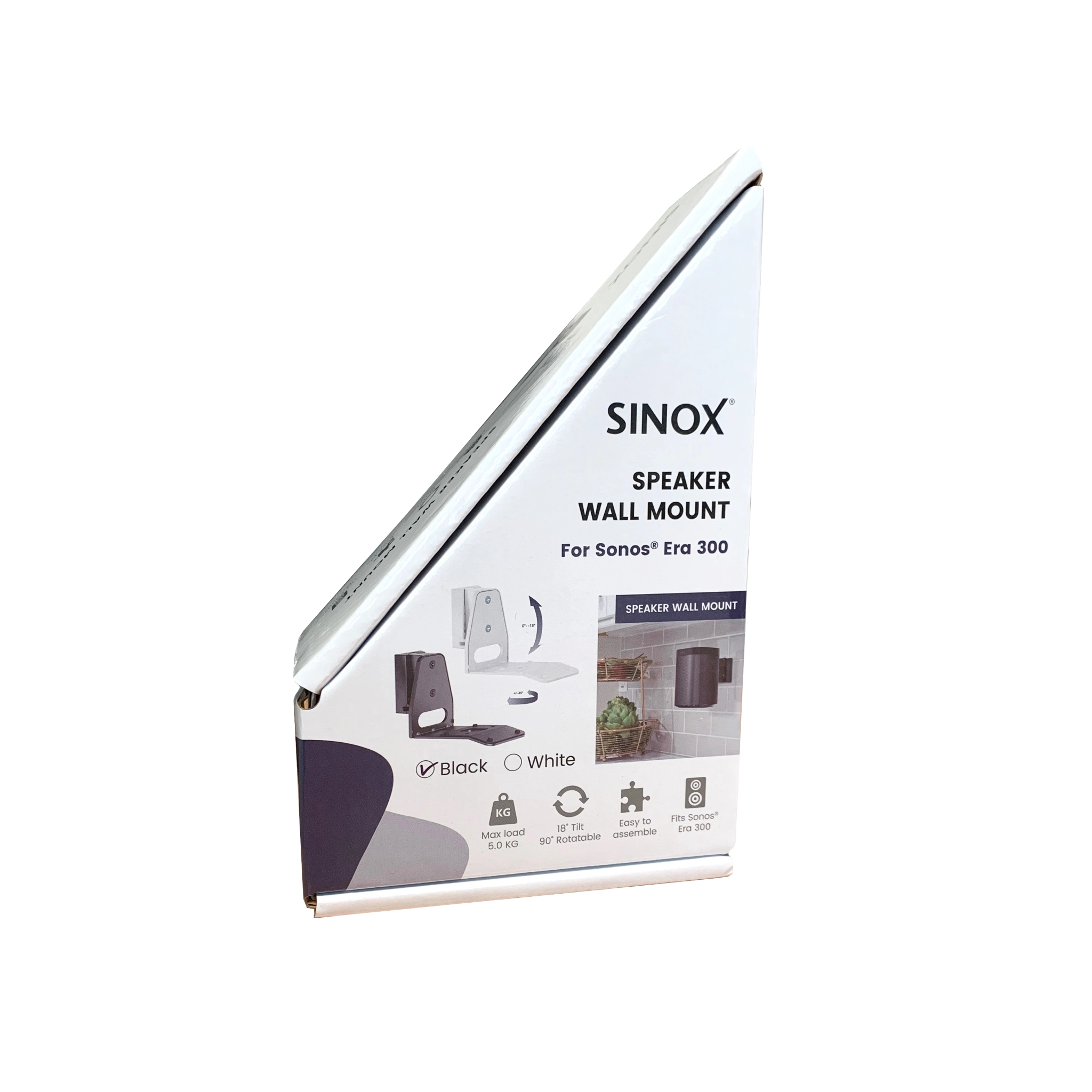 Sinox Era 300 SONOS® højttalerbeslag. Sort