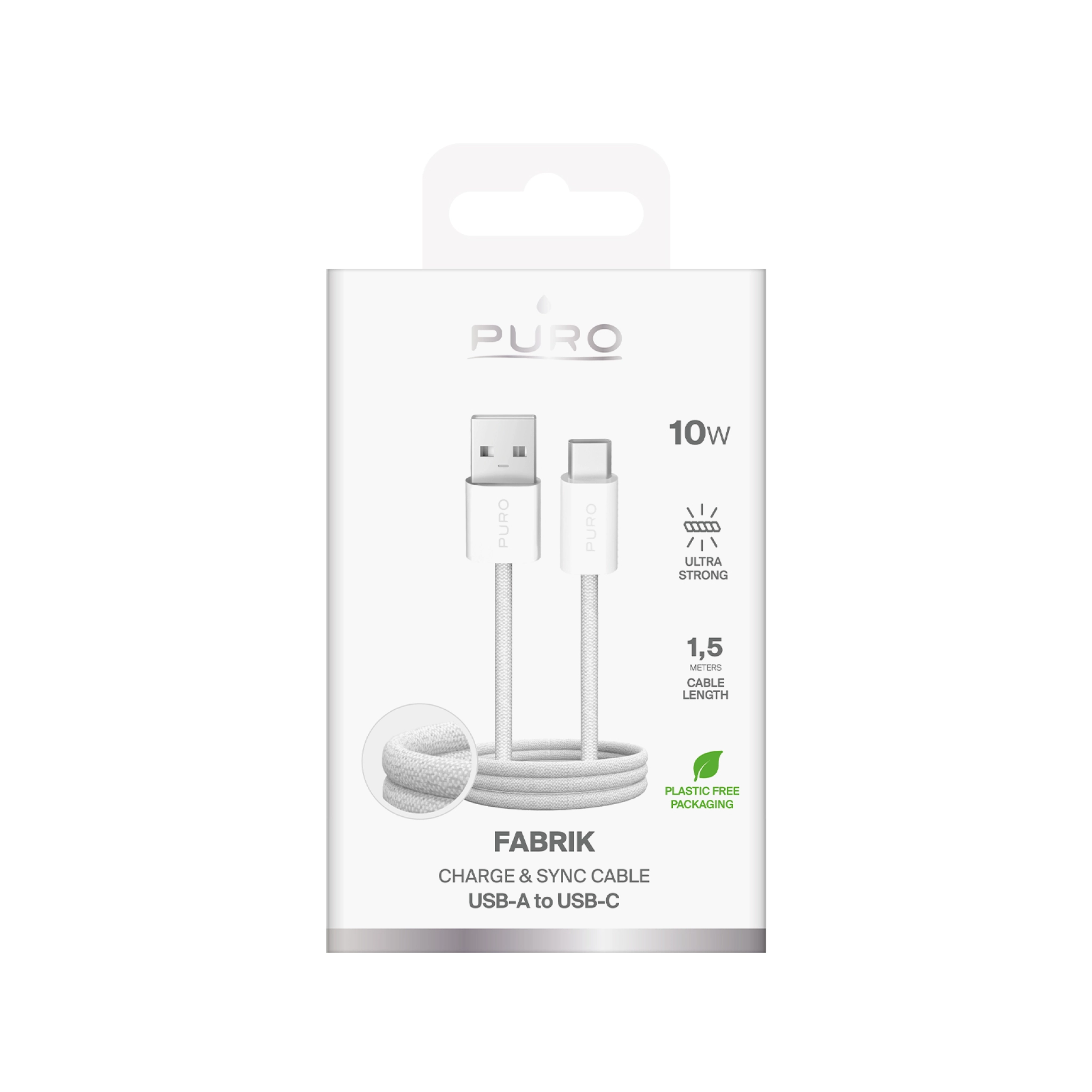 PURO Fabrik 2.0 USB-A - USB-C opladnings- og synkroniseringskabel