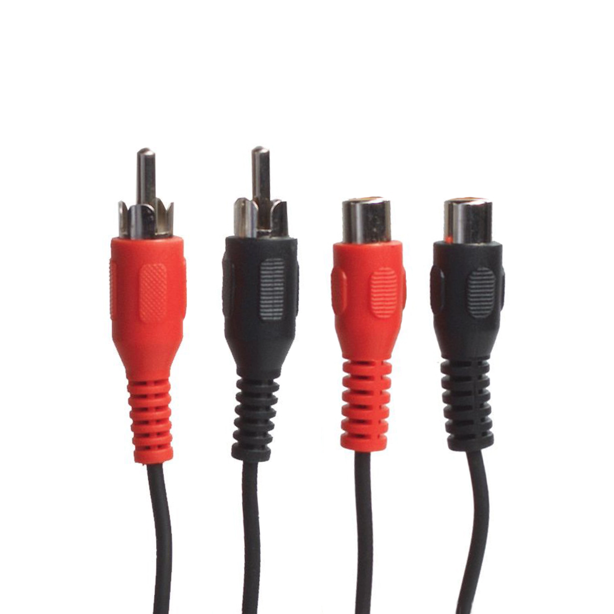 Connectech Phono forlængerkabel. 5m. Sort