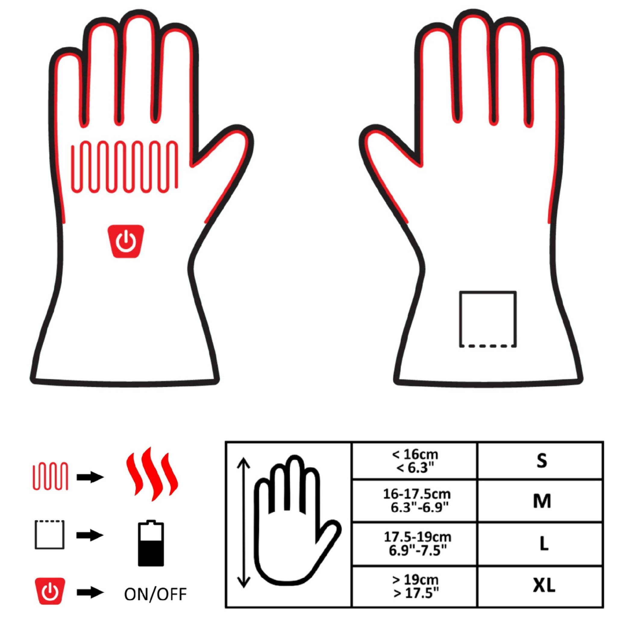 Glovii opvarmede skihandsker med touch S. Sort Glovii opvarmede skihandsker med touch S. Sort