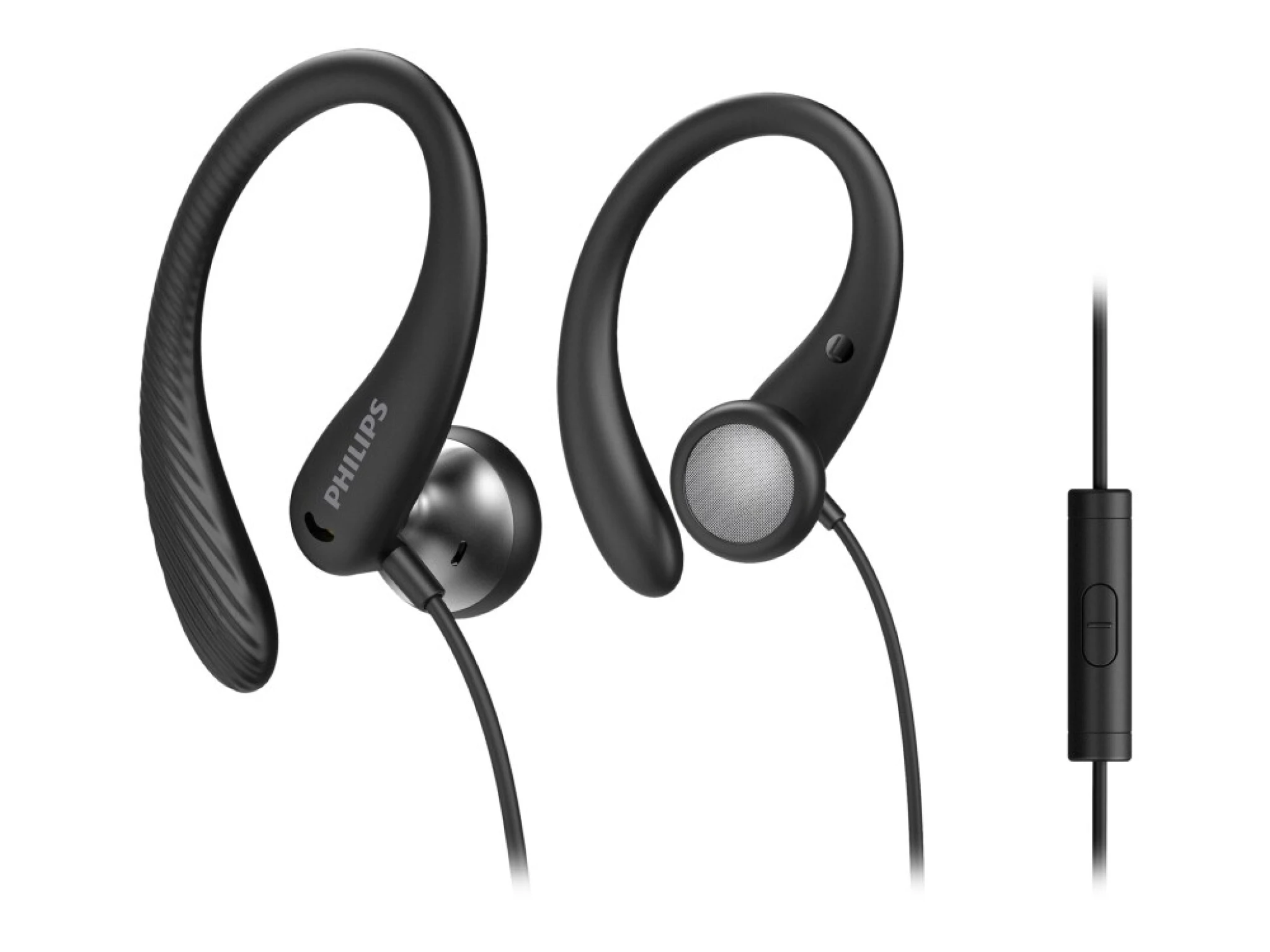 Philips in-ear sportshovedtelefoner med mikrofon. Sort