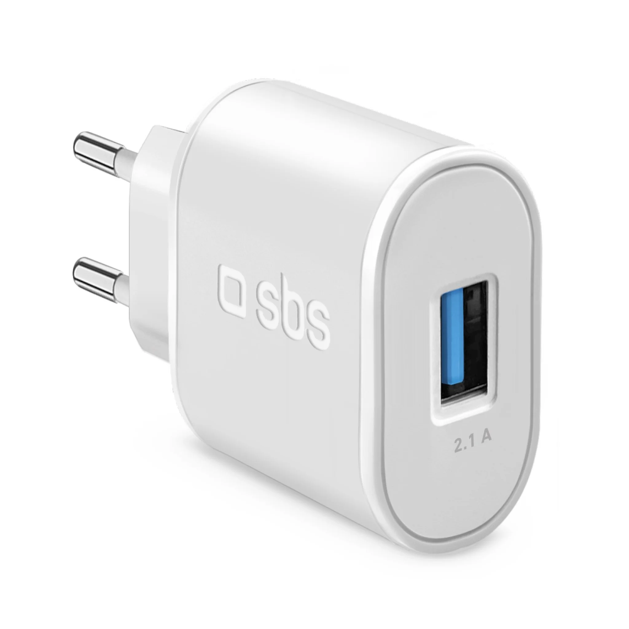 SBS 2100 mAh oplader. 2.1A. Hvid