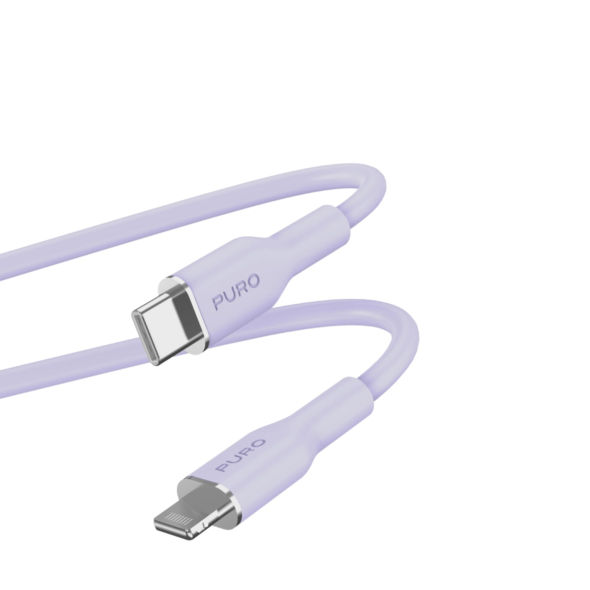 PURO SOFT-kabel til strøm- og datasynkronisering fra USB-C til Lightning 1,5 m