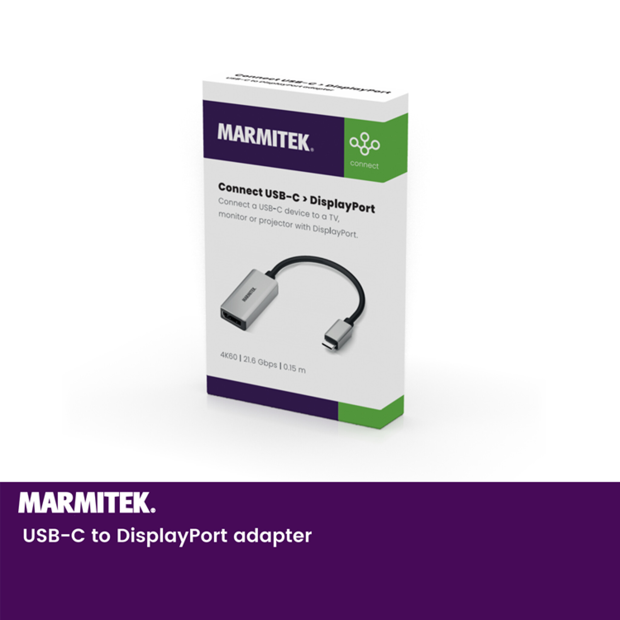 Marmitek USB-C til DisplayPort adapter. 0,15m