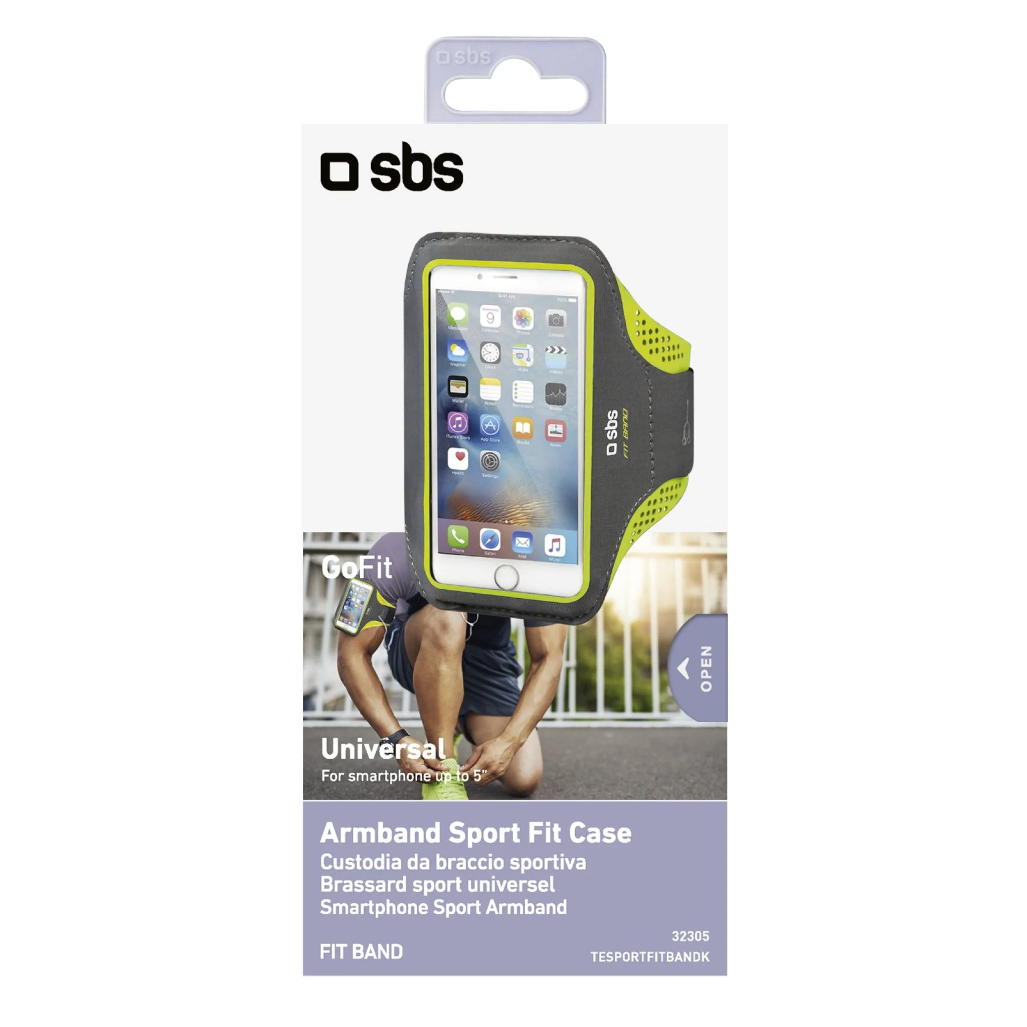 SBS mobilholder til armen til sport. Sort/grøn