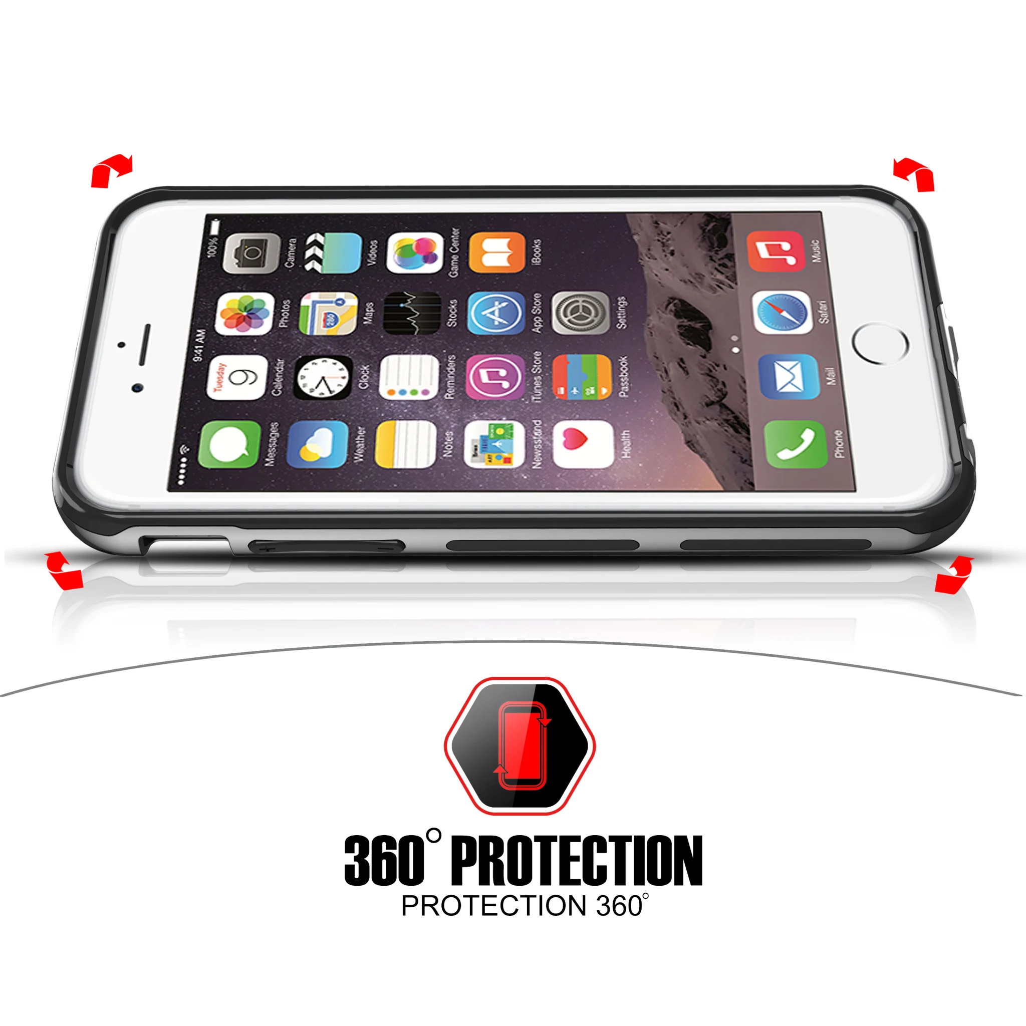 ITSKINS HYBRID EDGE cover til iPhone 6s Plus / 6 Plus®. Space grey