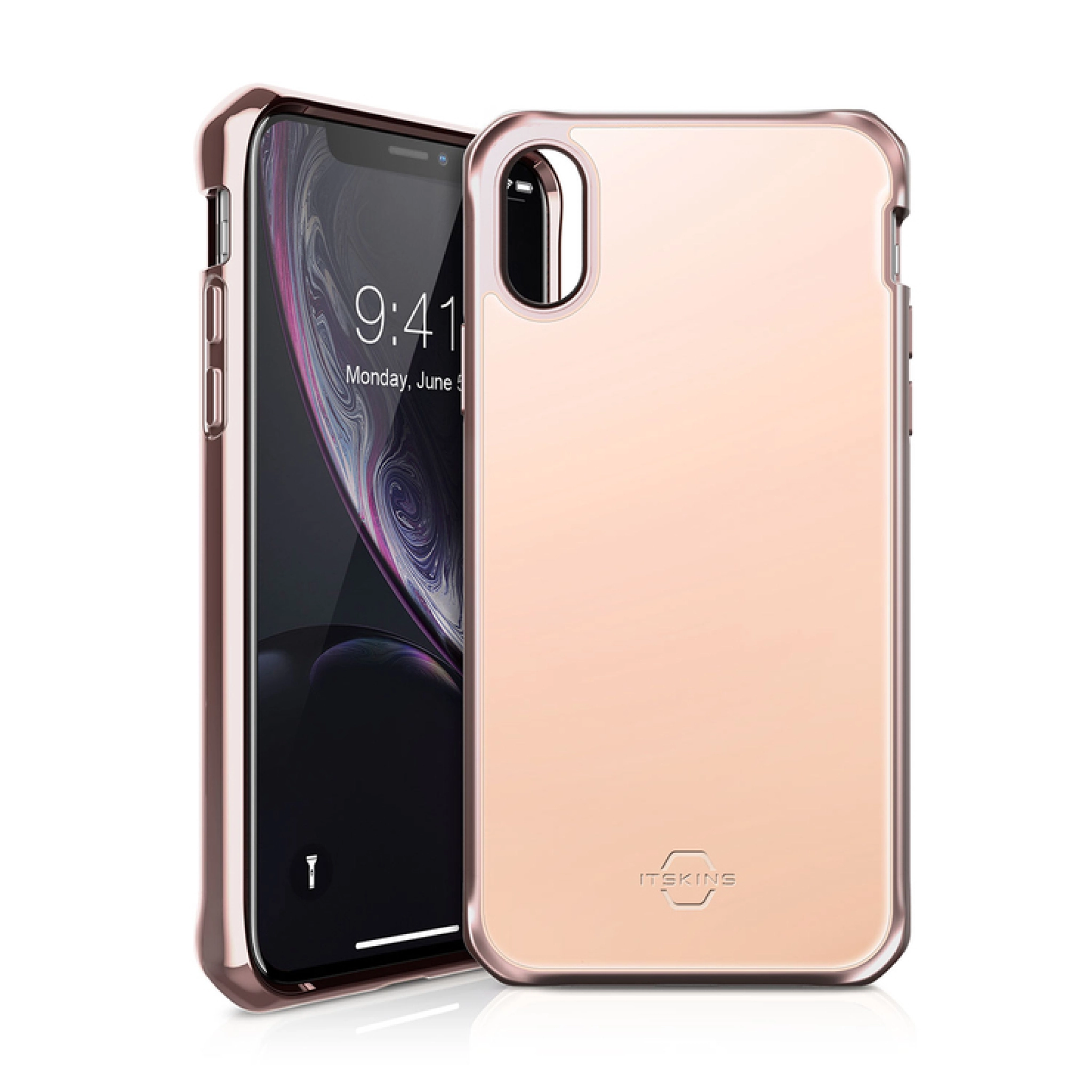 ITSKINS HYBRID GLASS cover til iPhone XR®. Rosa