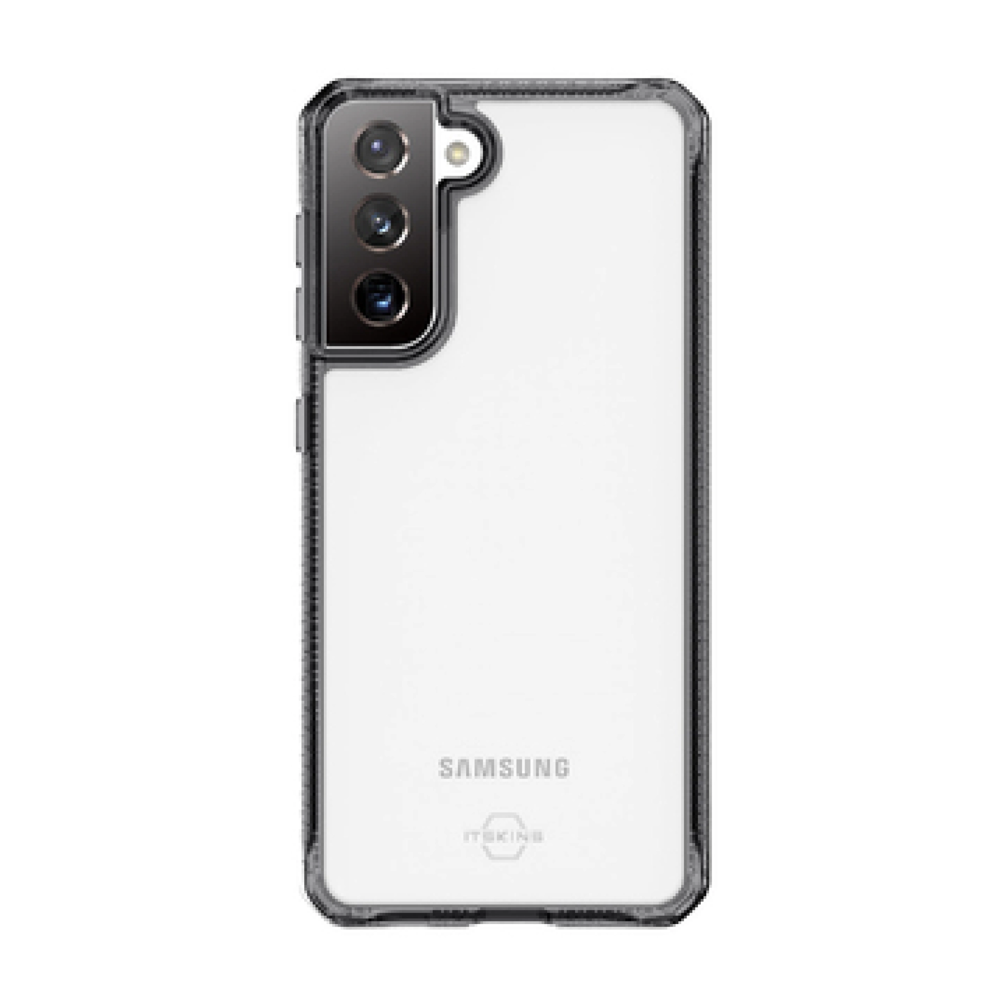 ITSKINS HYBRID CLEAR cover til Samsung Galaxy S21 + 4G / 5G®. Sort og gennemsigtig