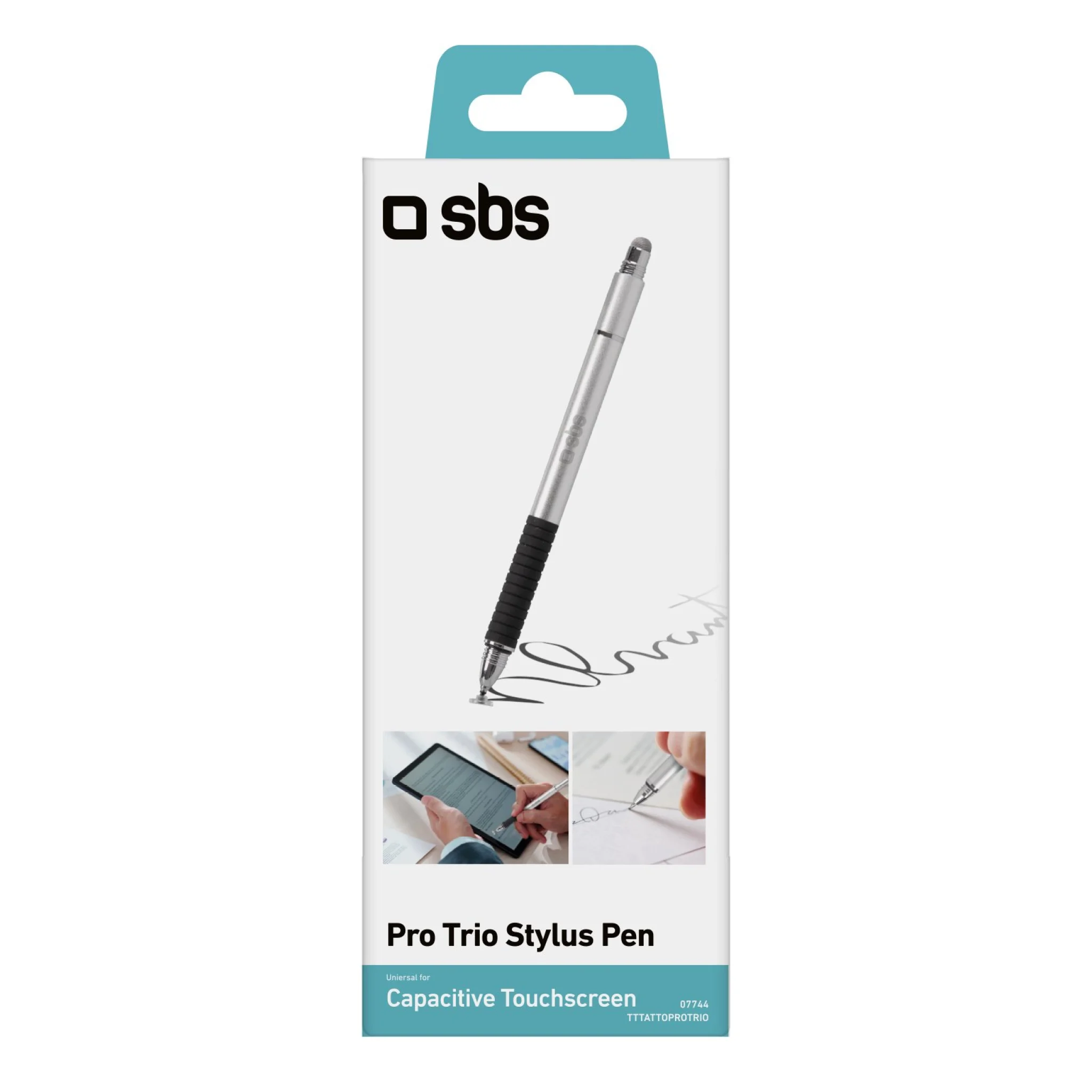 SBS kapacitiv pen til smartphones og tablets. Sølv/sort