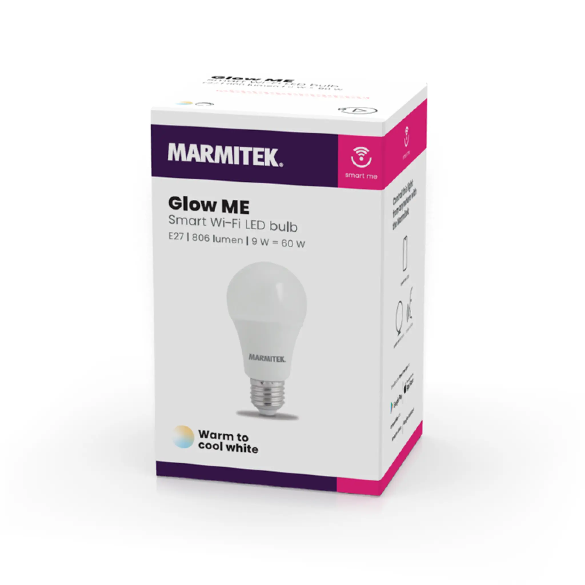Marmitek Glow ME. E27. Kold til varm hvid