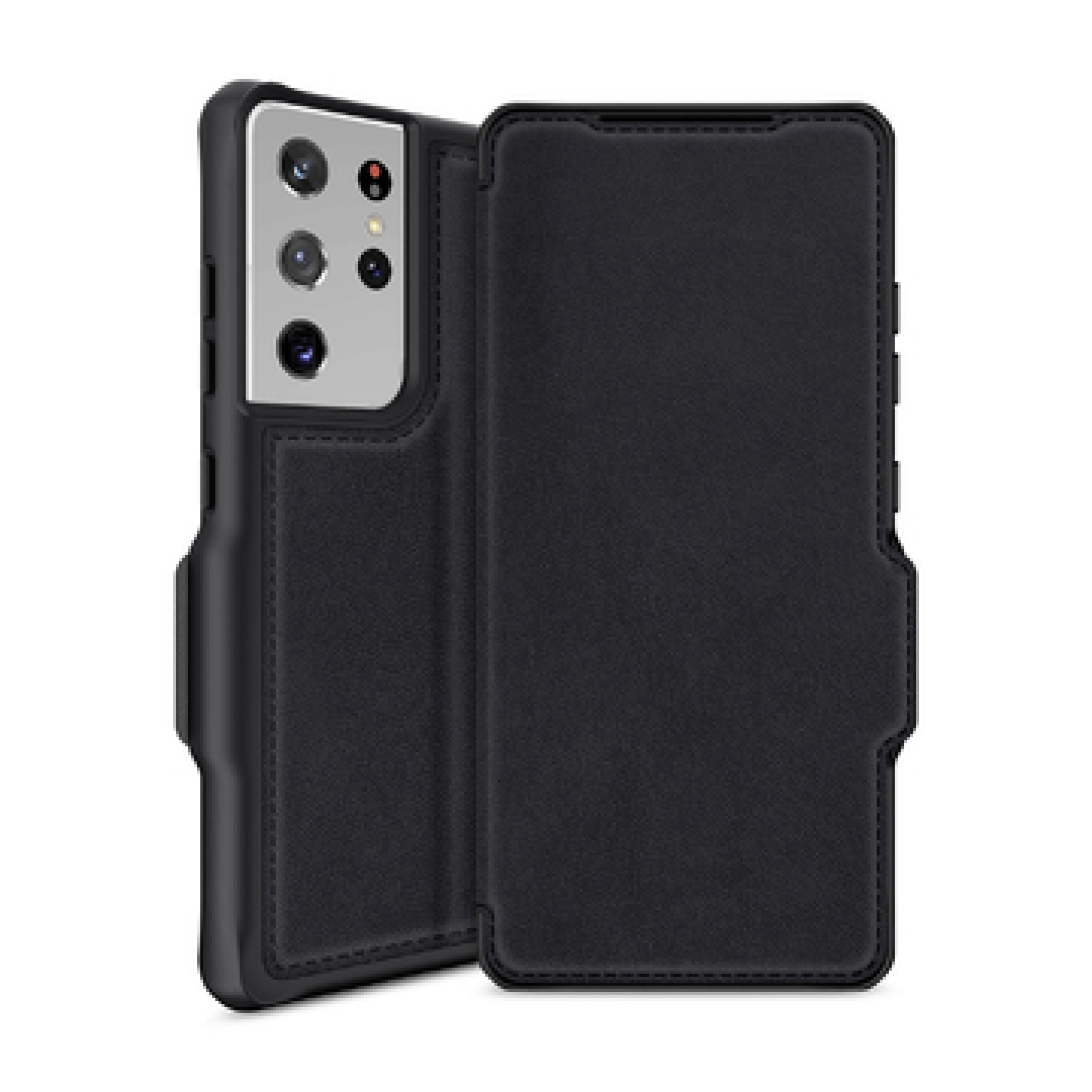 ITSKINS HYBRID FOLIO cover til Samsung Galaxy S21 Ultra 4G / 5G®. Sort med genanvendt læder