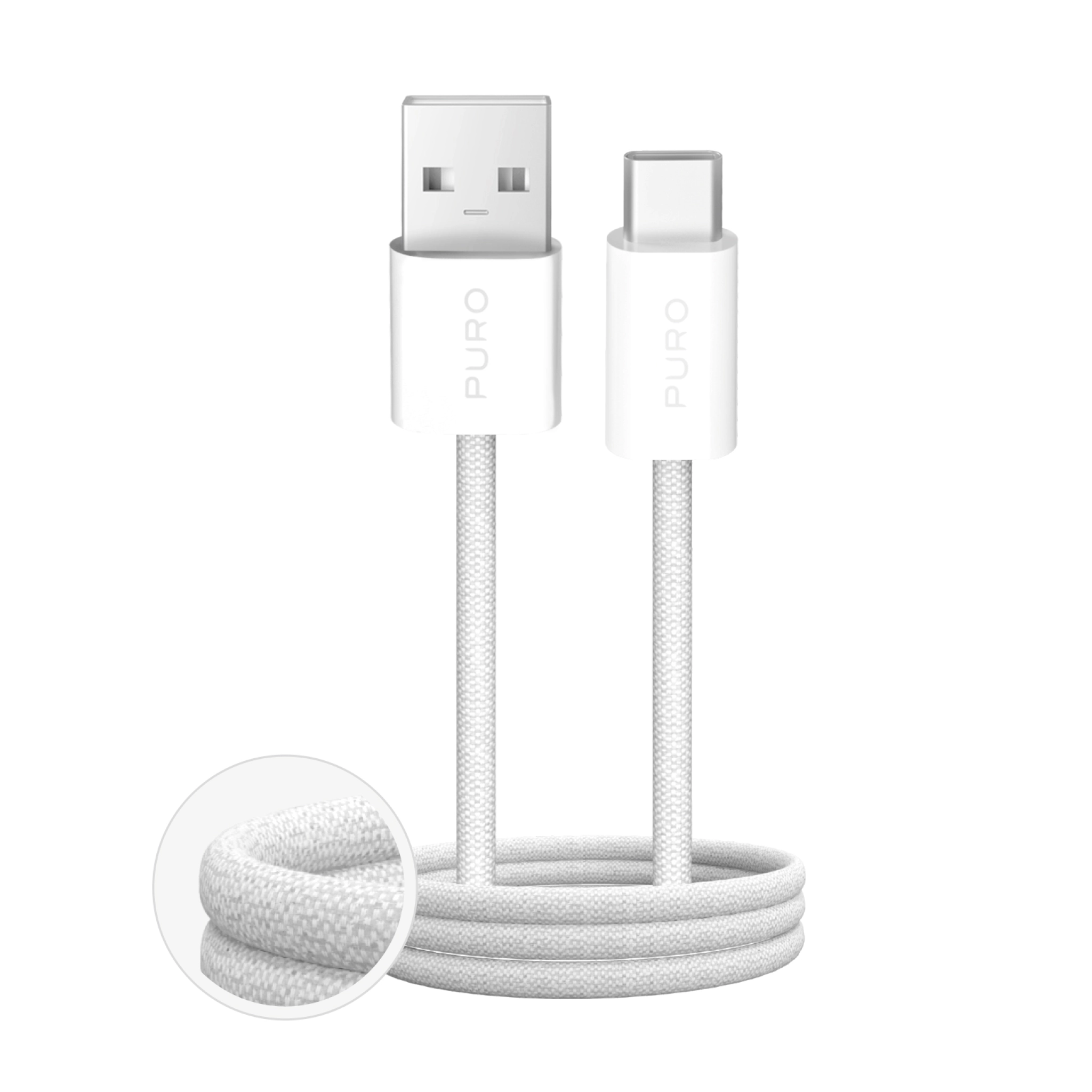 PURO Fabrik 2.0 USB-A - USB-C opladnings- og synkroniseringskabel