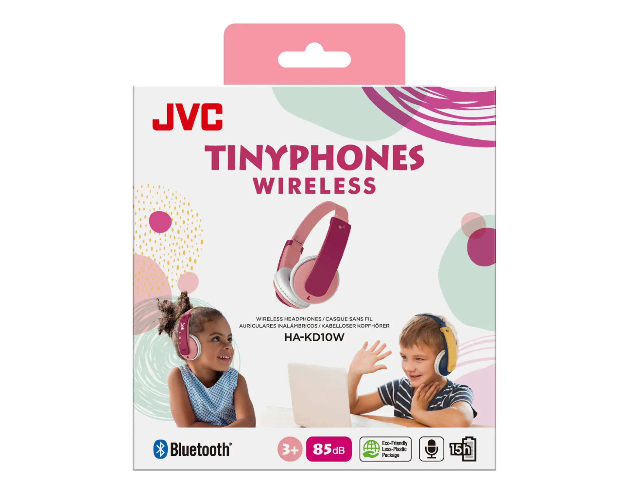 JVC Tinyphone trådløs børnehovedtelefon. Lyserød