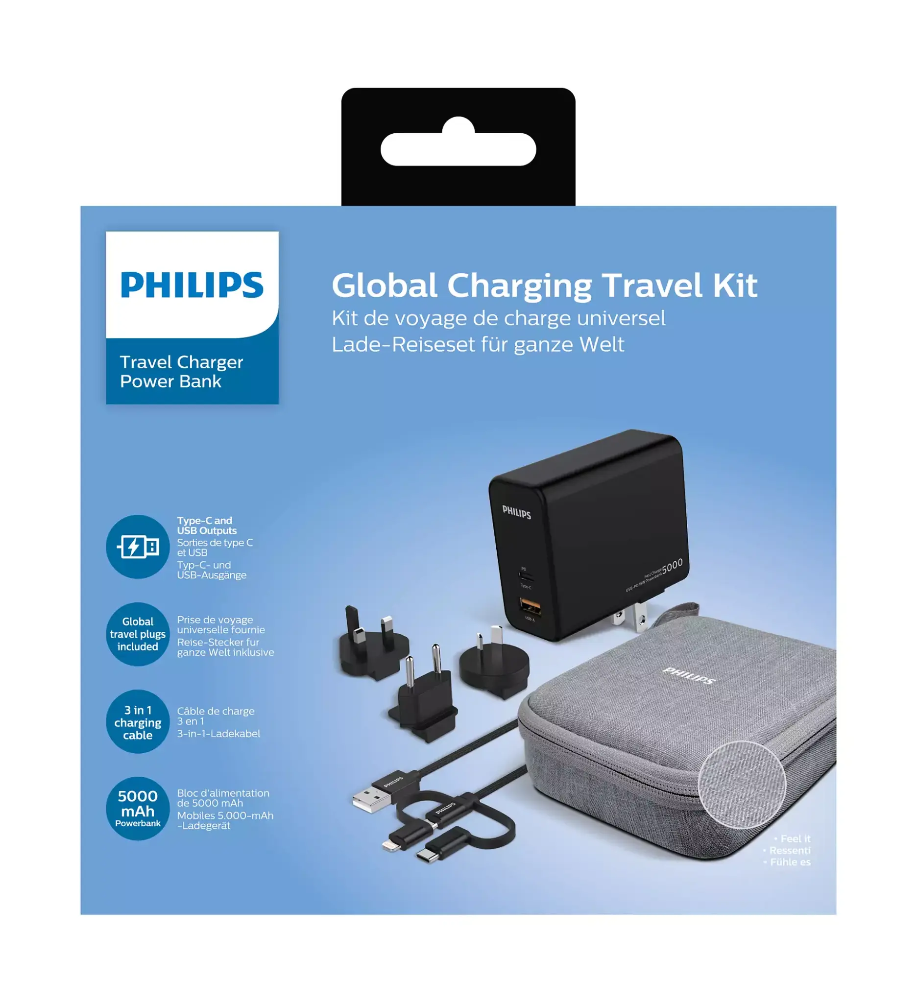 Philips rejseoplader og powerbank
