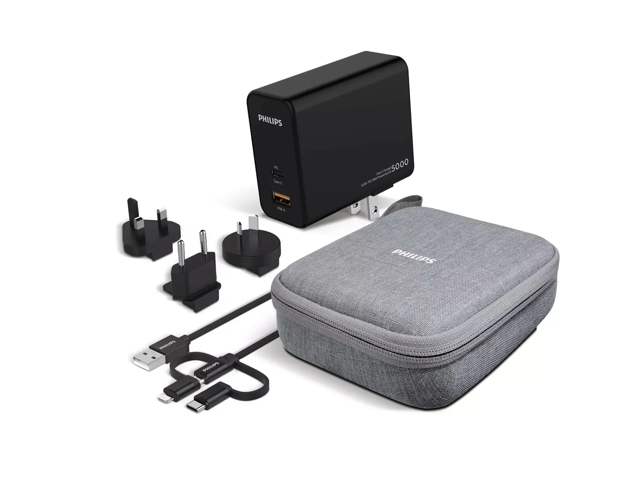 Philips rejseoplader og powerbank