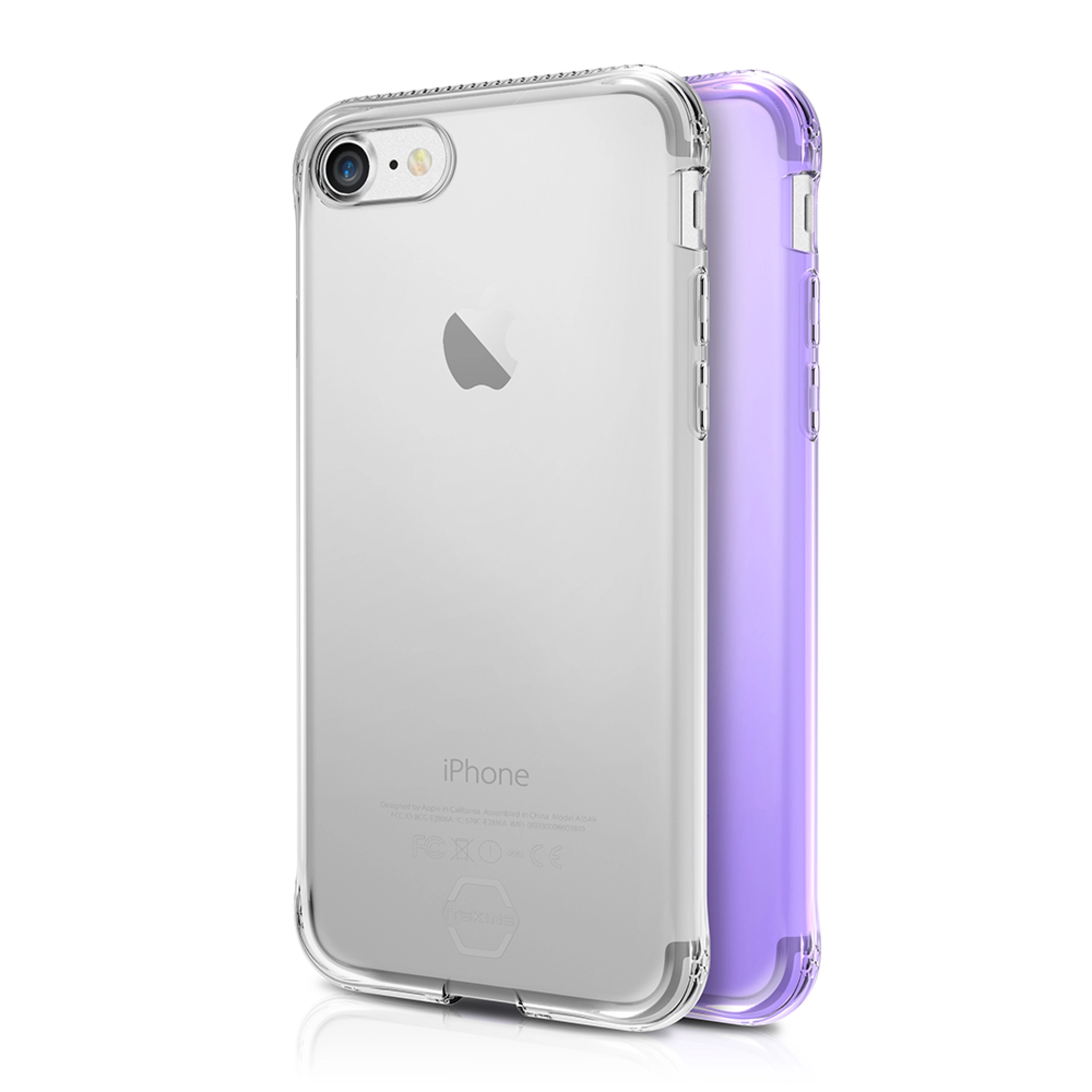 ITSKINS NANO DUO cover til iPhone 8 Plus / 7 Plus / 6s Plus / 6 Plus®. Lys lilla og gennemsigtig