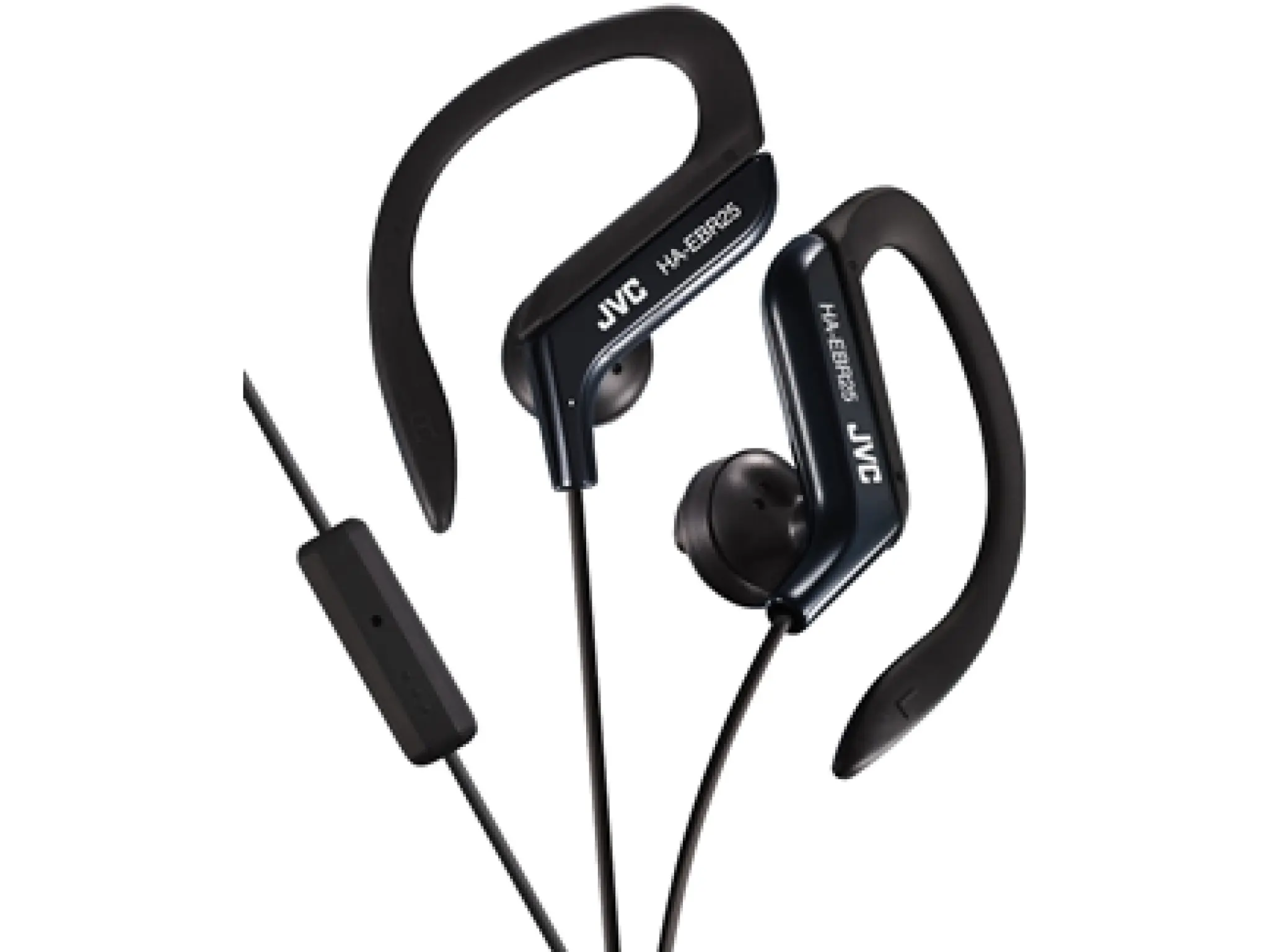 JVC ear clip høretelefoner til sport med fjernbetjening og mikrofon. Sort