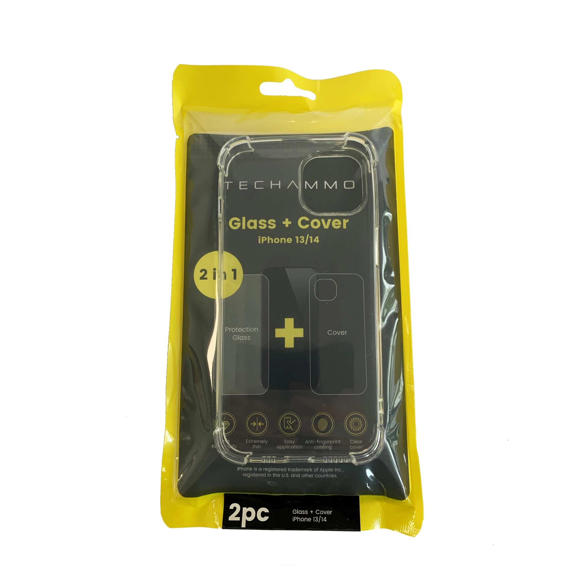 Techammo beskyttelsesglas + cover til iPhone® 13/14
