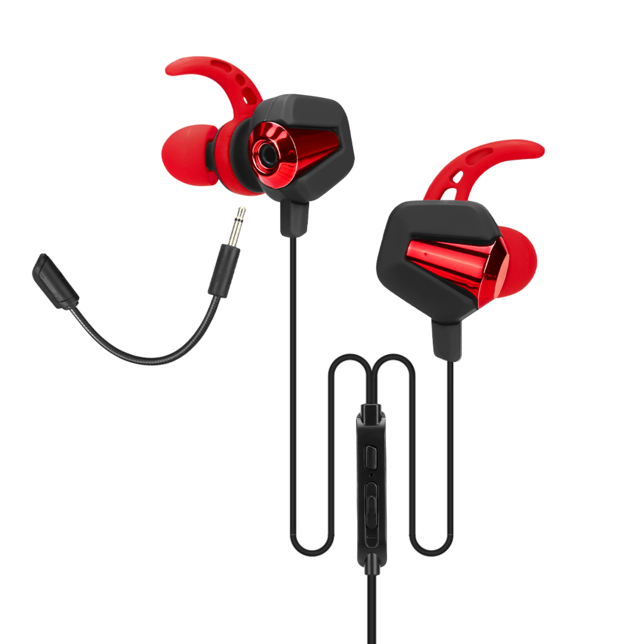 Marvo gaming in-ear headset. Sort/rød