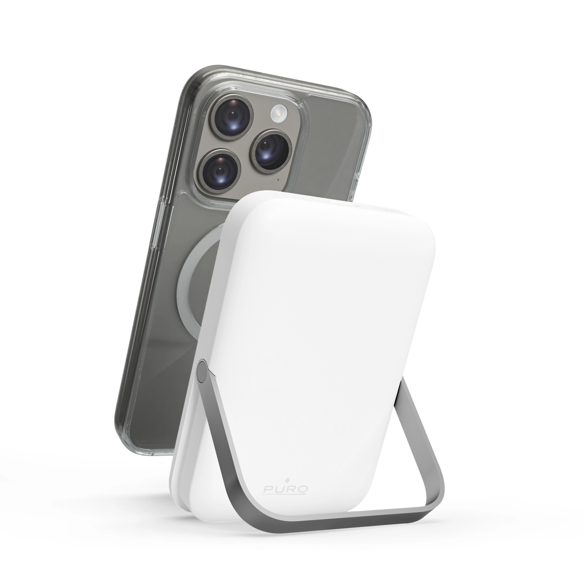 PURO Power Bank 5000 mAh med stander kompatibel med MagSafe