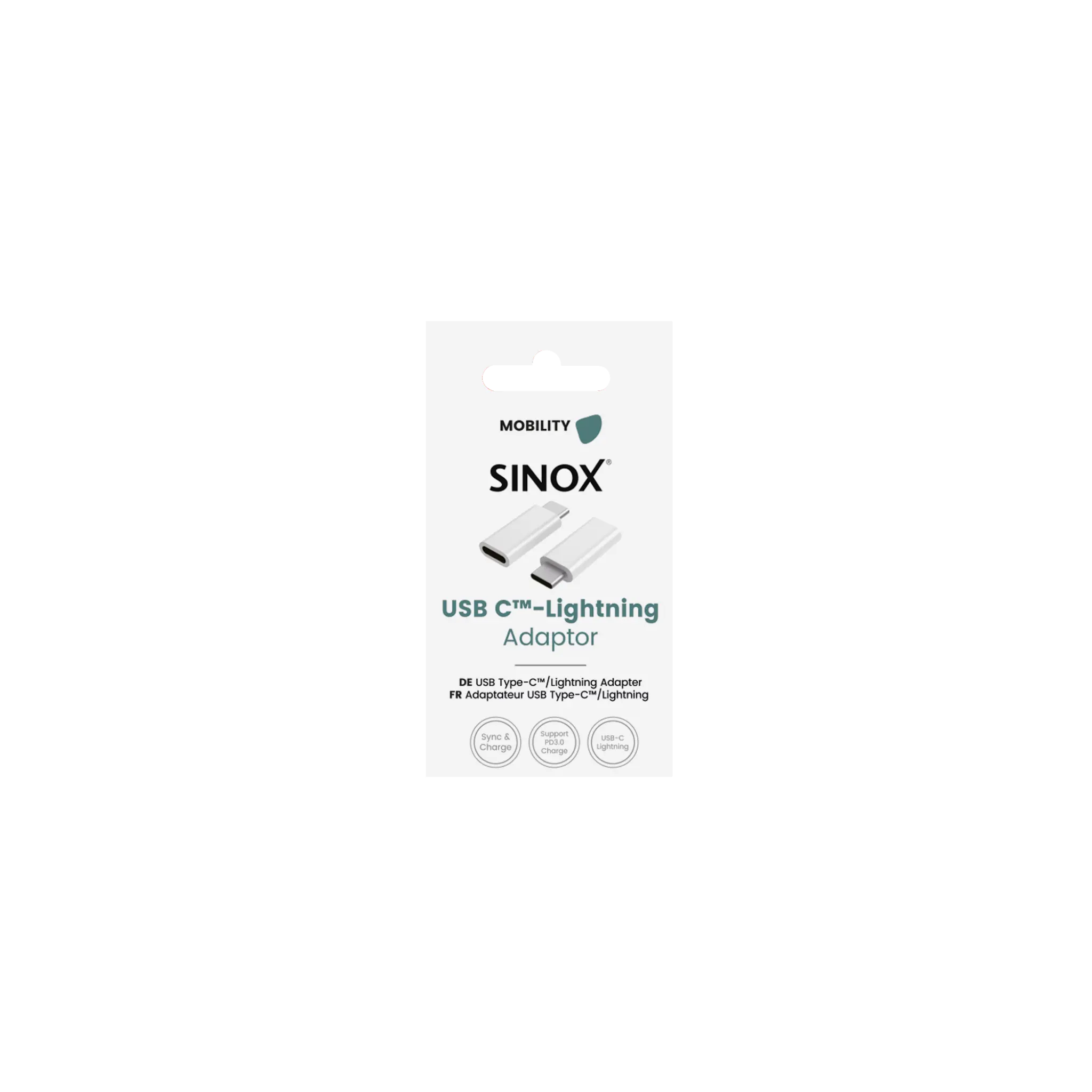 Sinox adapter Lightning - USB C. Hvid