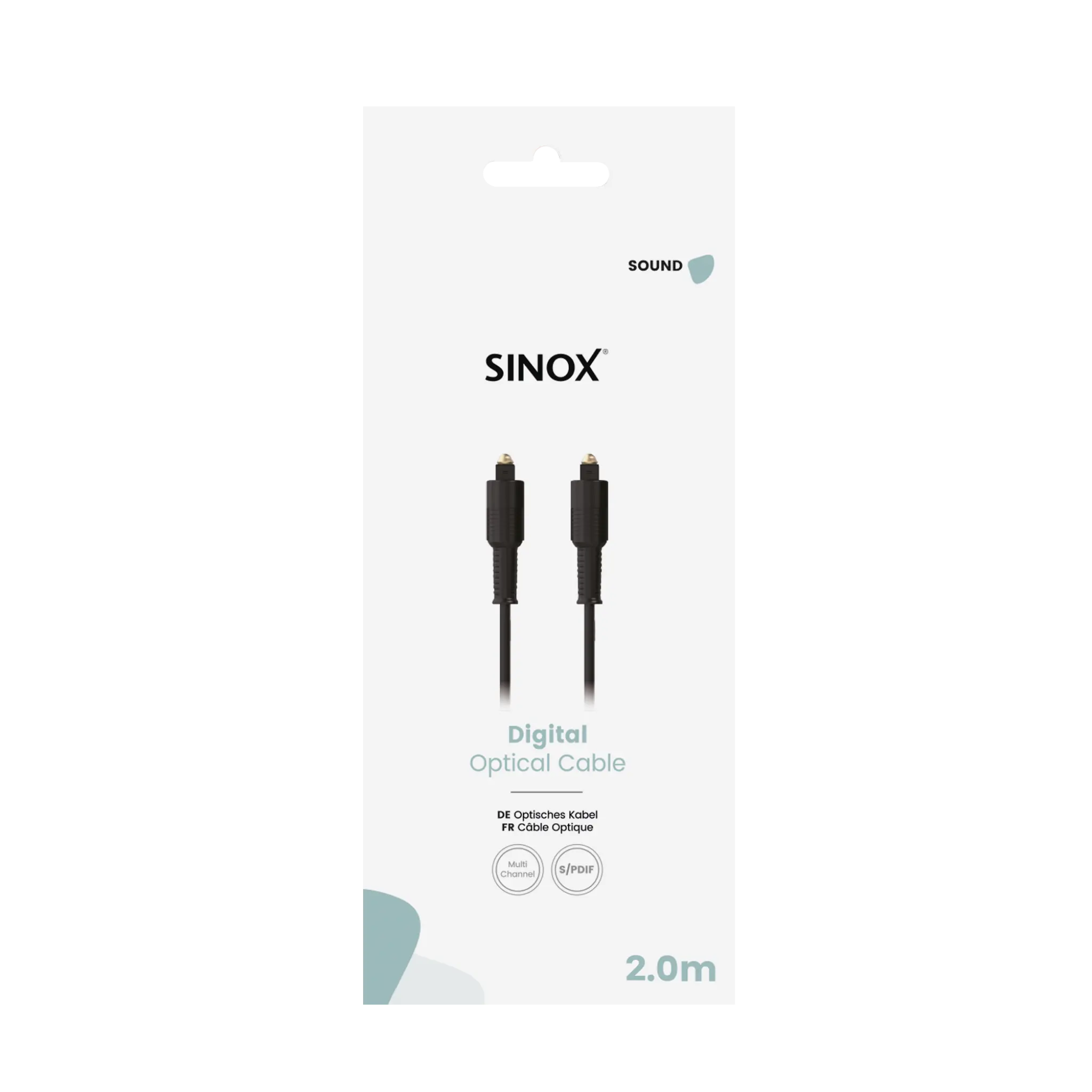 Sinox Optisk kabel. 1,5m. Sort
