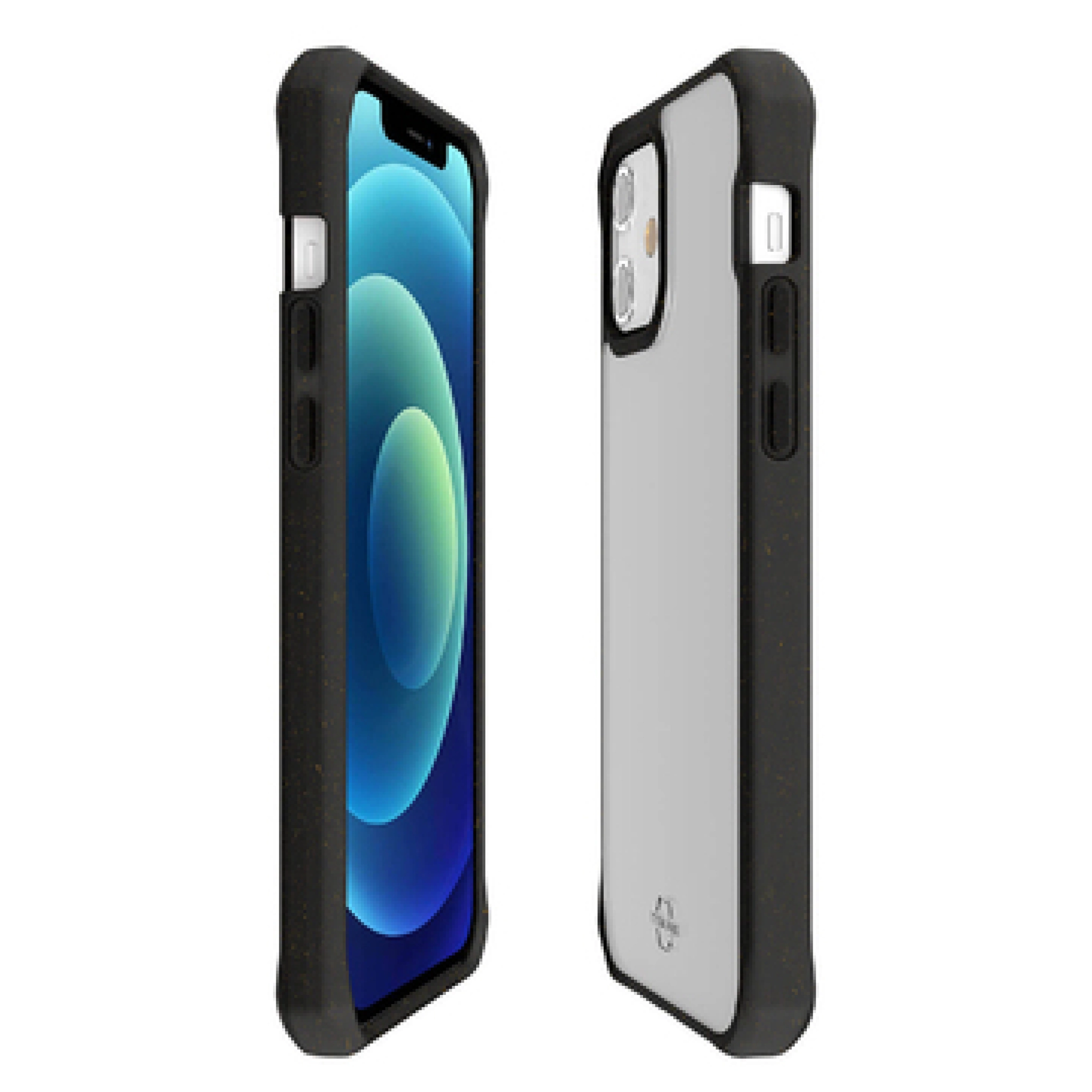 ITSKINS FERONIABIO PURE cover til iPhone 12 mini®. Sort og gennemsigtig