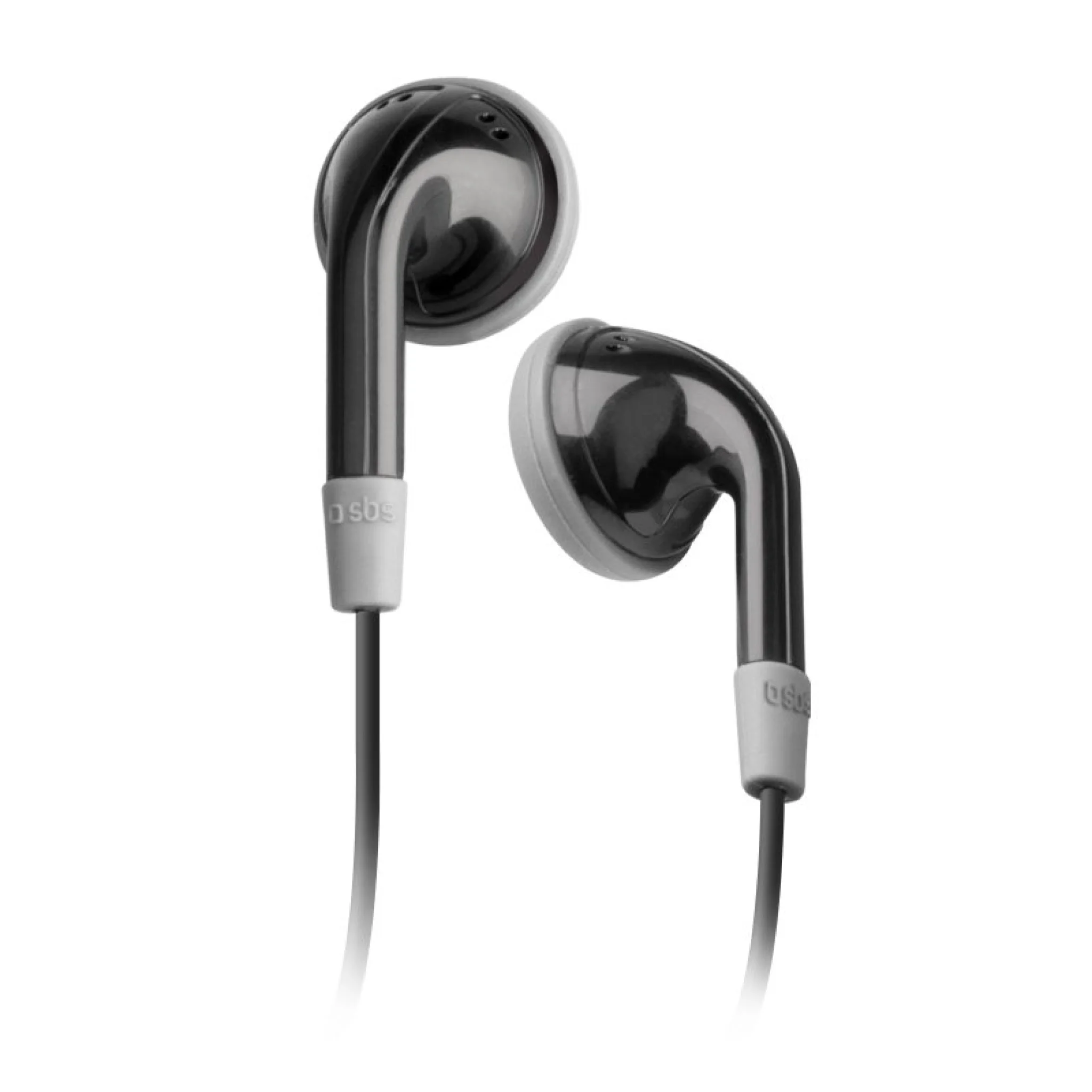 SBS Earset wired stereo Duo, jack 3,5 mm med mikrofon og svarknap. Sort