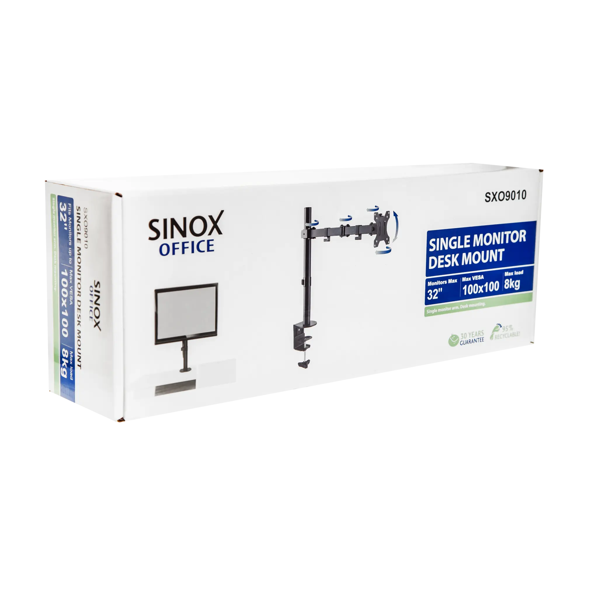 Sinox Office enkel skærm skrivebordsbeslag. Op til 32". Sort Sinox Office enkel skærm skrivebordsbeslag. Op til 32". Sort