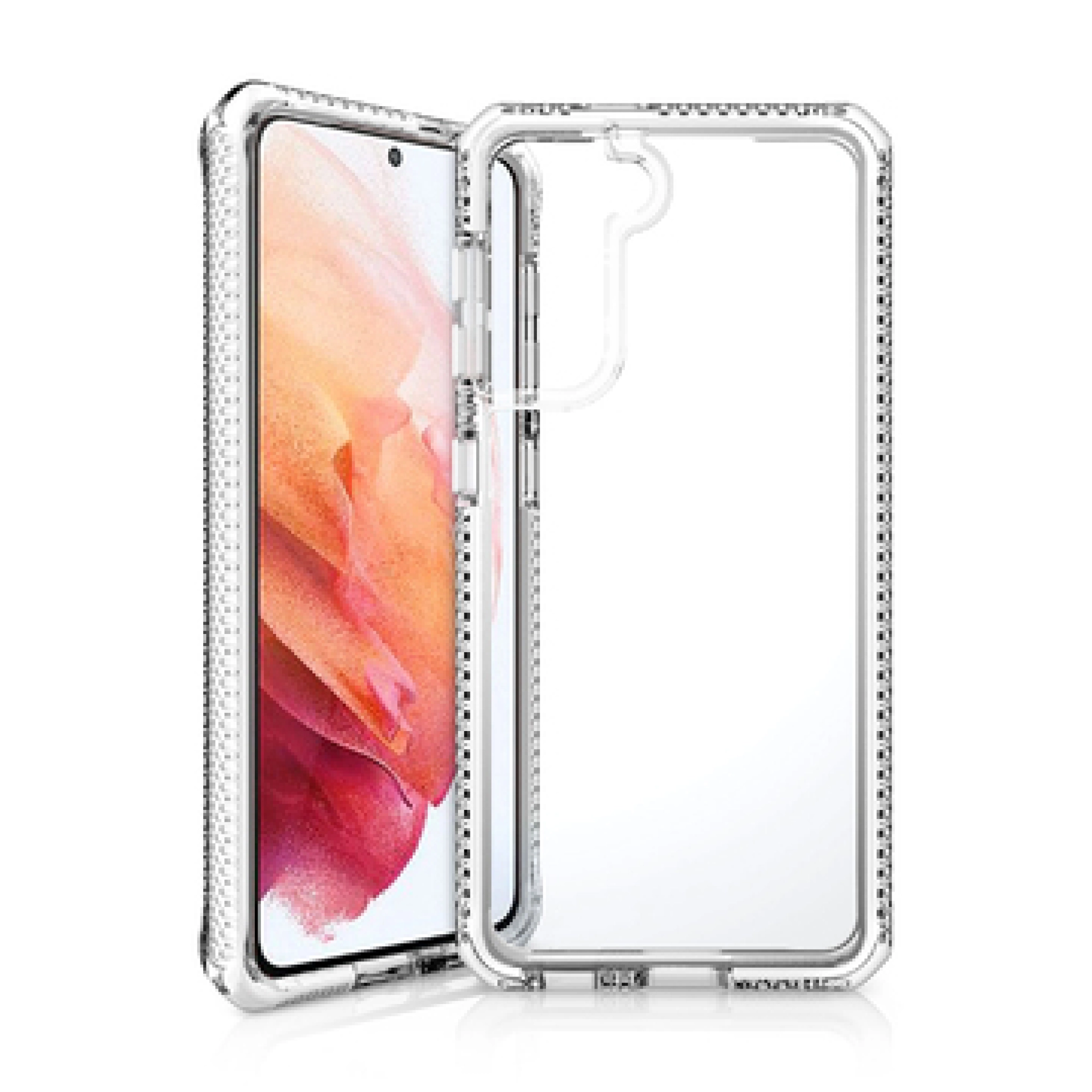 ITSKINS SUPREME CLEAR cover til Samsung Galaxy S21 4G / 5G®. Hvid og gennemsigtig