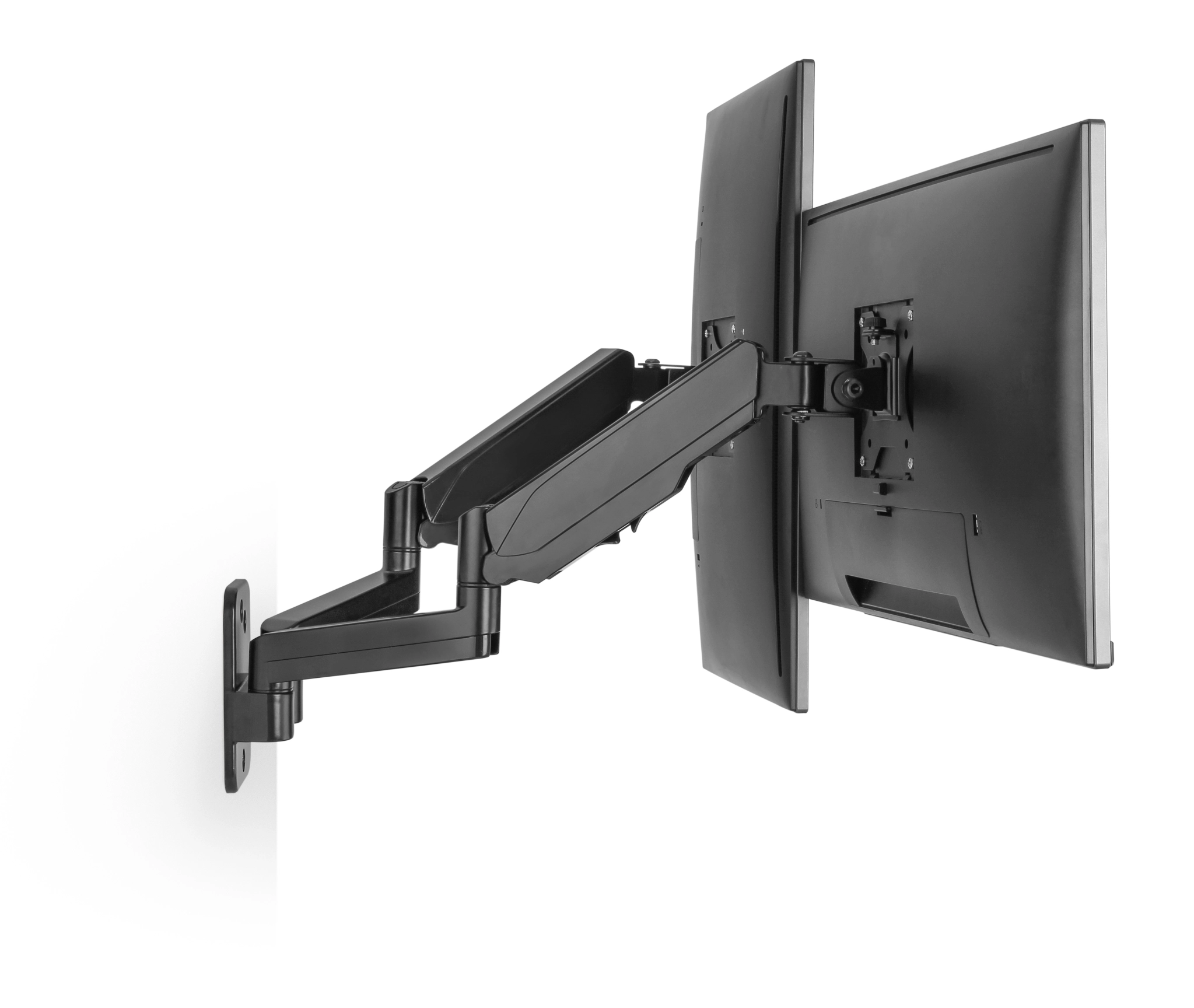 Sinox Office dobbelt skærm vægbeslag med gasspring. Op til 32". Sort Sinox Office dobbelt skærm vægbeslag med gasspring. Op til 32". Sort