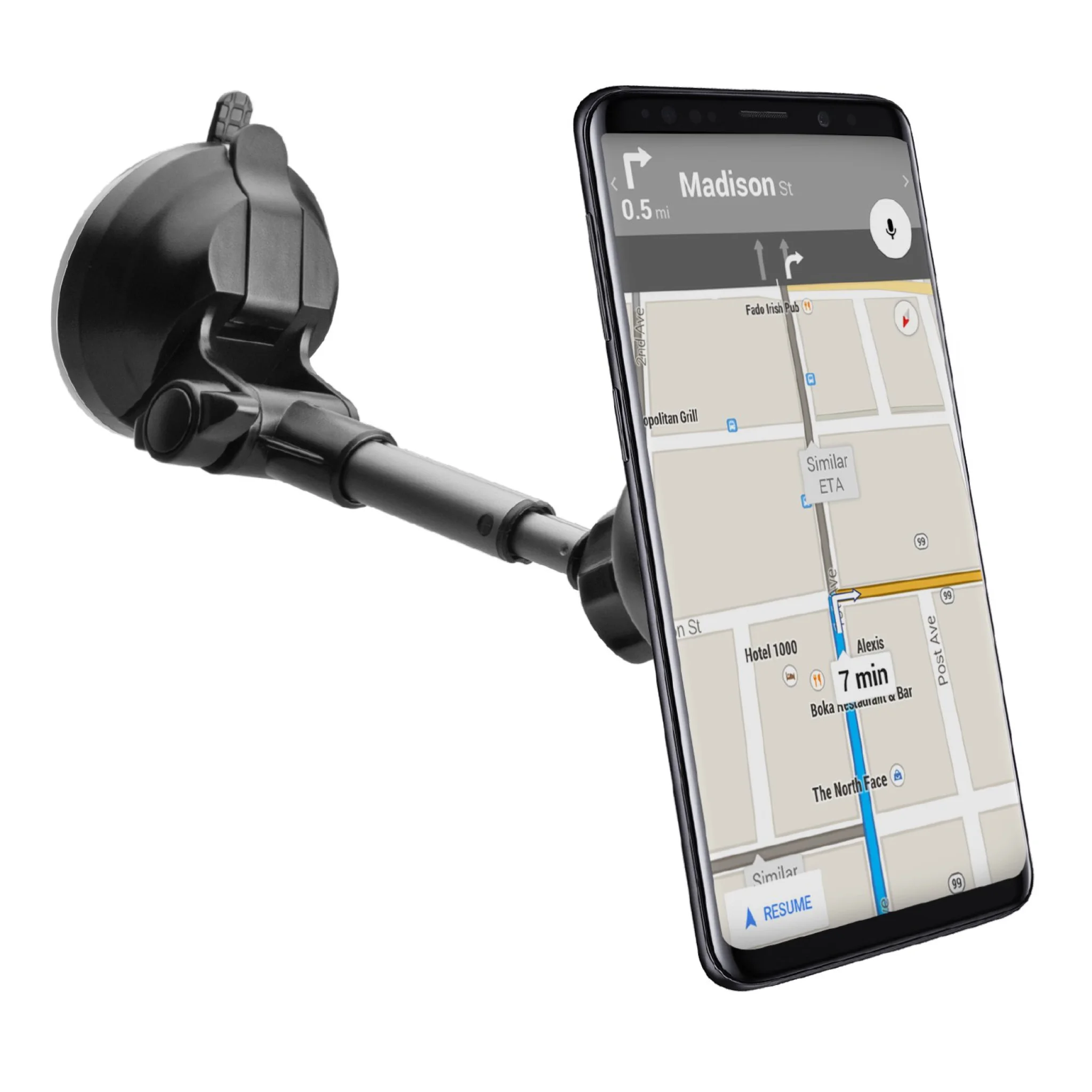 SBS mobilholder med teleskopisk arm til biler