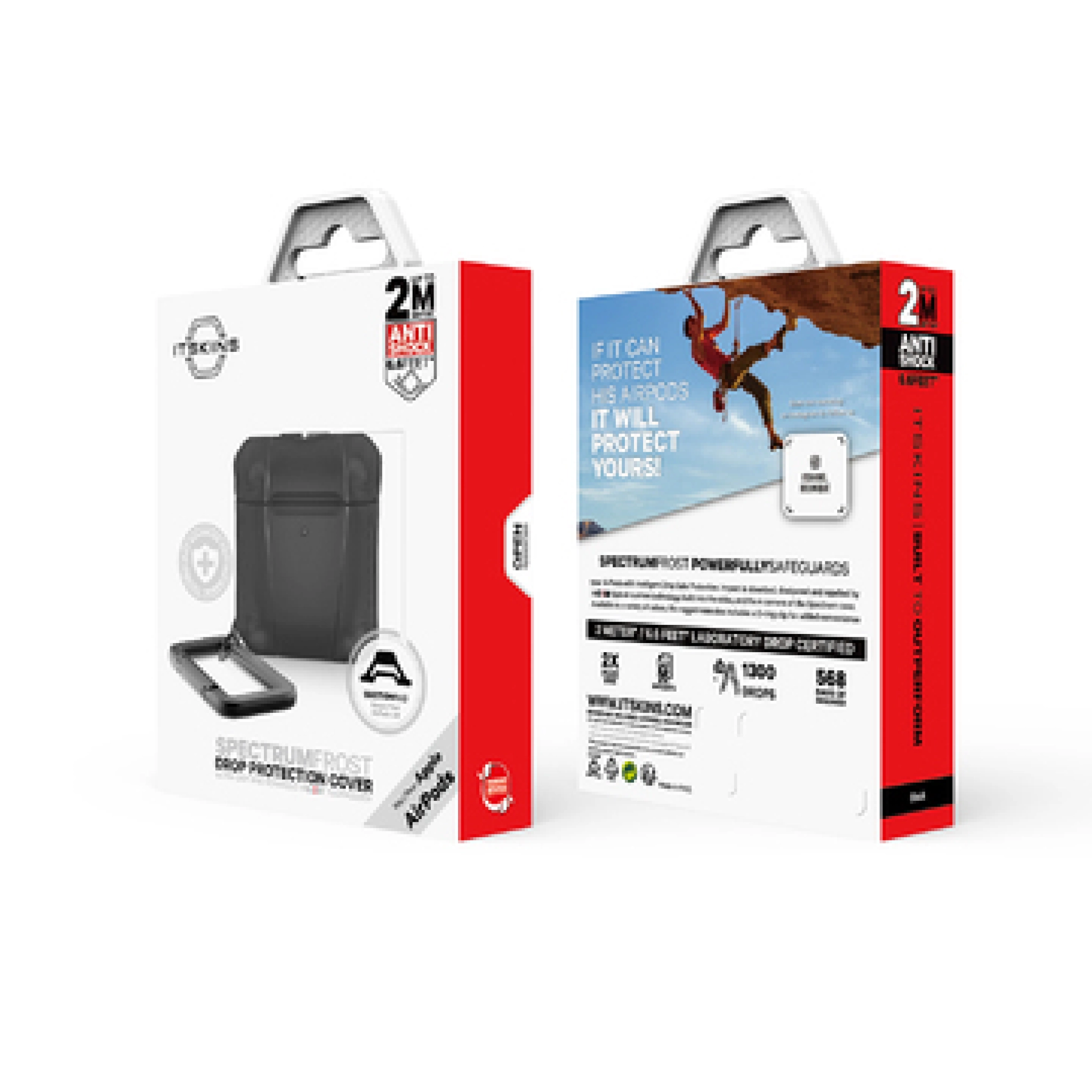 ITSKINS SPECTRUM FROST cover til AirPods® (1. og 2. gen.). Sort