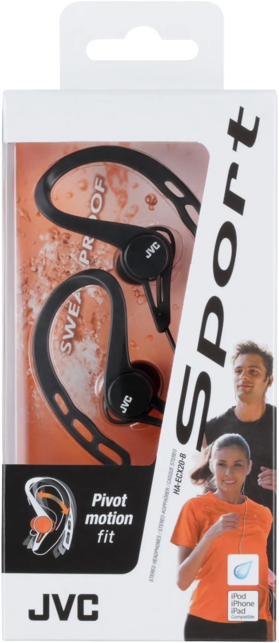 JVC in-ear høretelefoner til løb. Pink