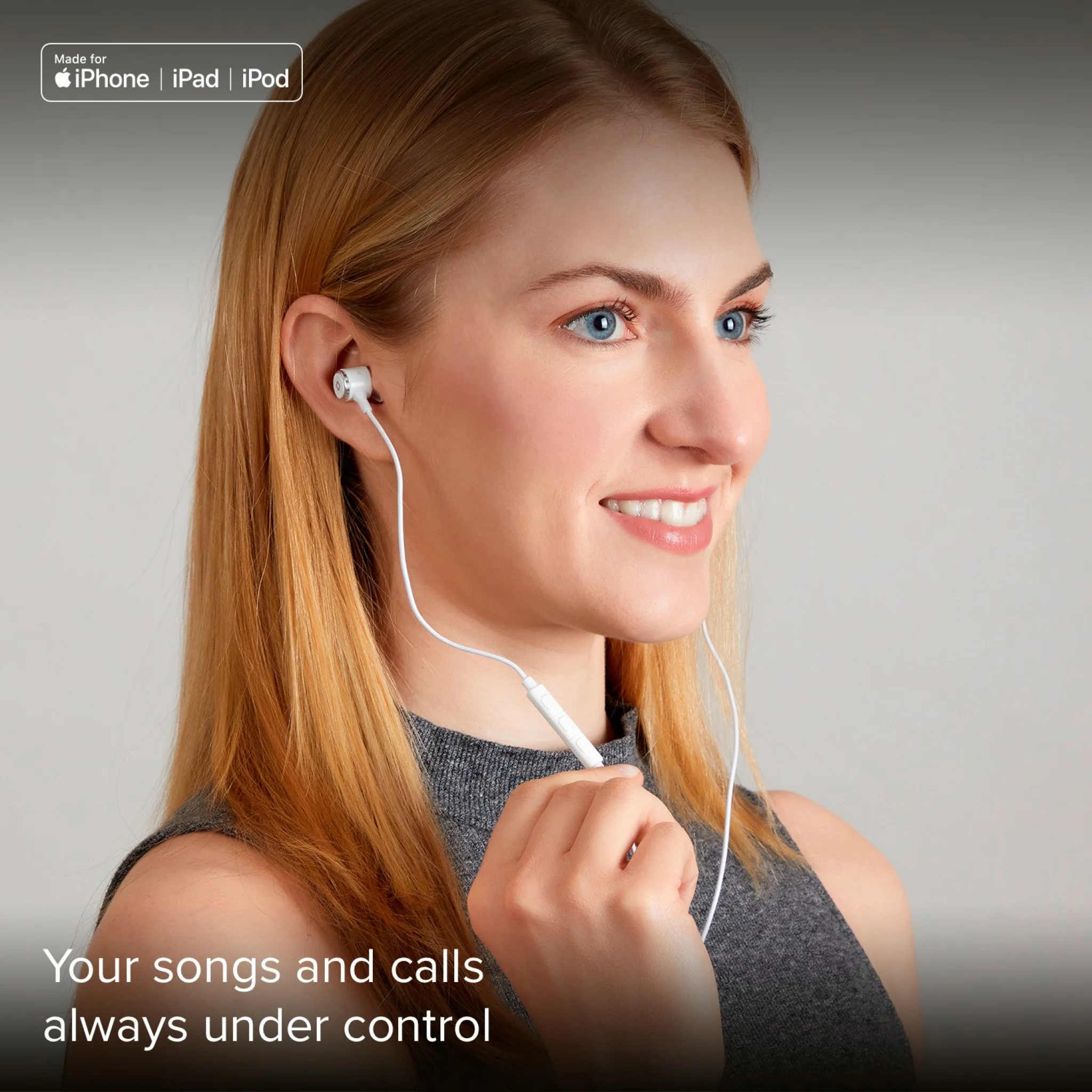 SBS in-ear stereo høretelefoner med Lightning-stik. Hvid