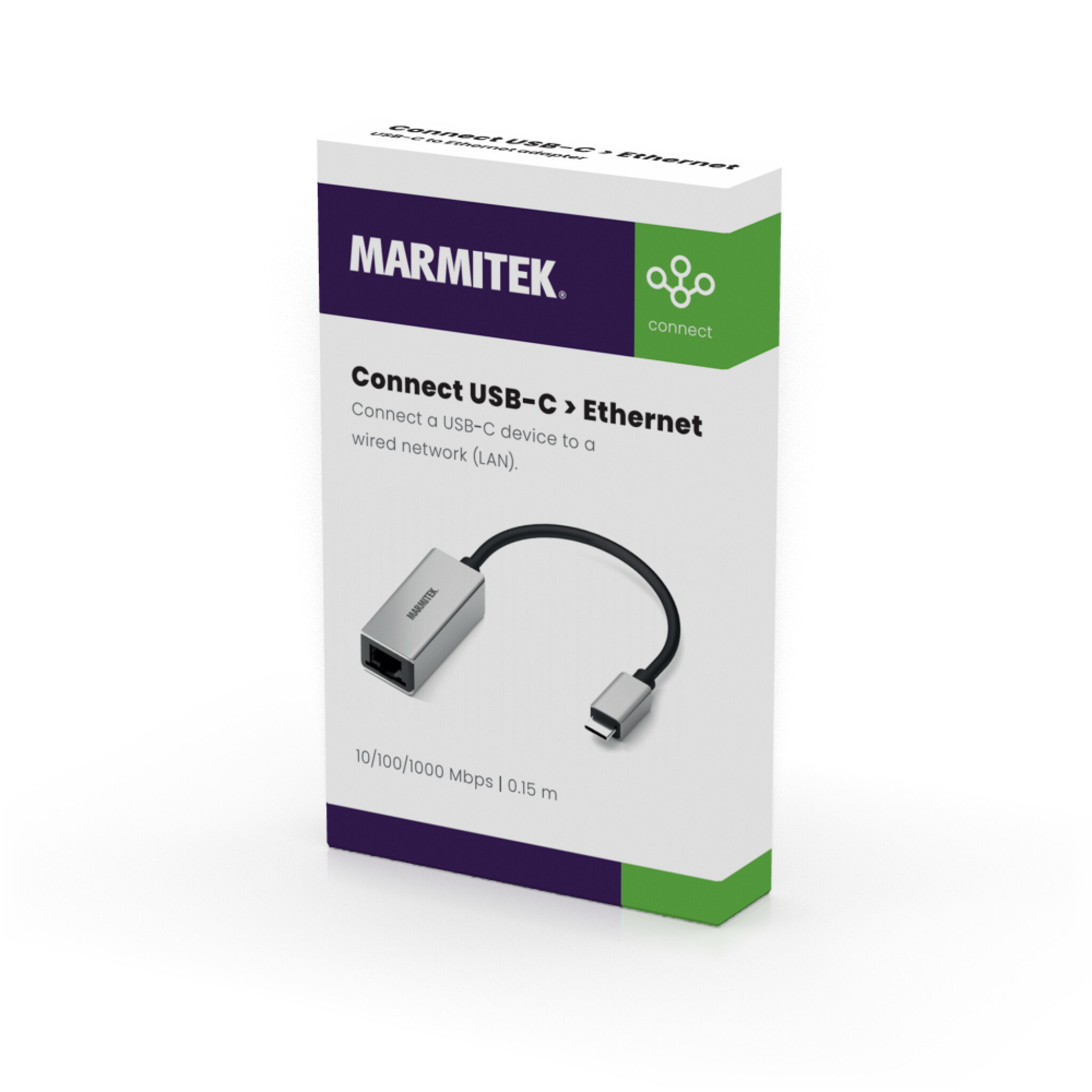 Marmitek USB-C til Ethernet adapter. 0,15m