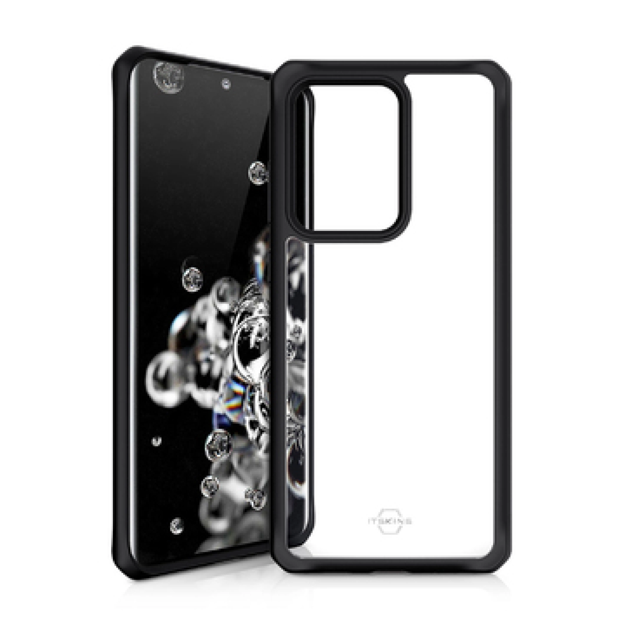 ITSKINS HYBRID SOLID cover til Samsung Galaxy S20 Ultra 4G / 5G®. Sort og gennemsigtig