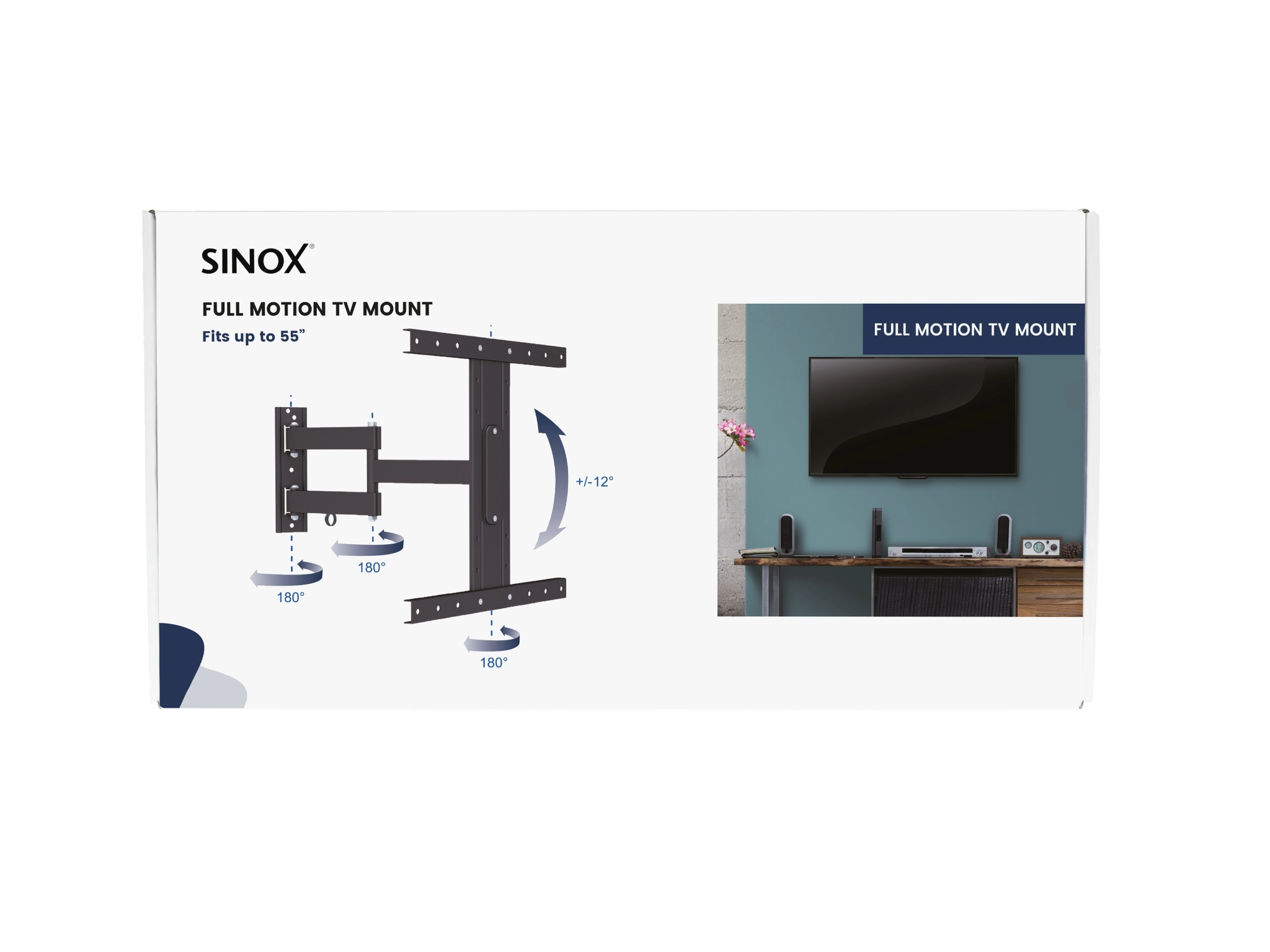 Sinox One TV vægbeslag. 32"-55". Sort