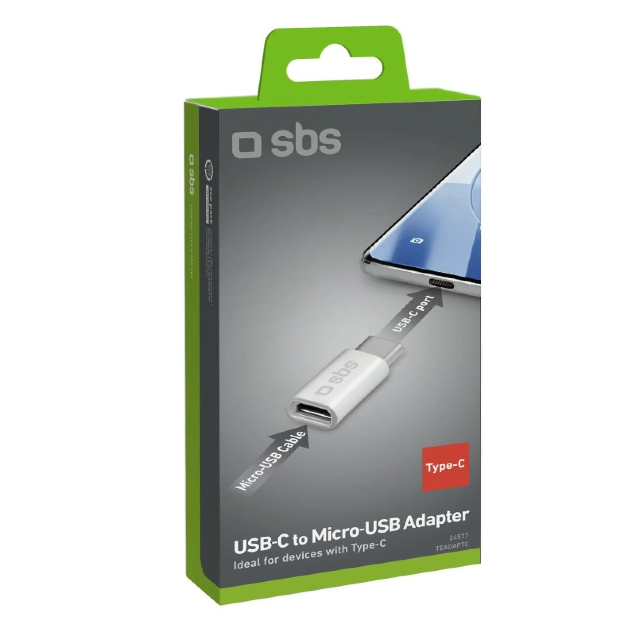 SBS Type-C-adapter. Hvid