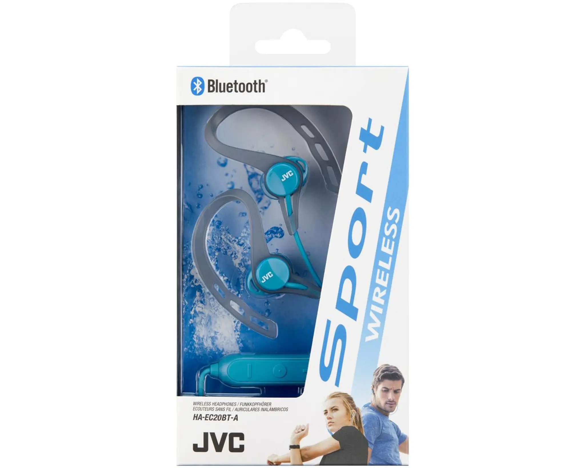 JVC trådløse in-ear høretelefoner til sport med fjernbetjening og mikrofon. Blå